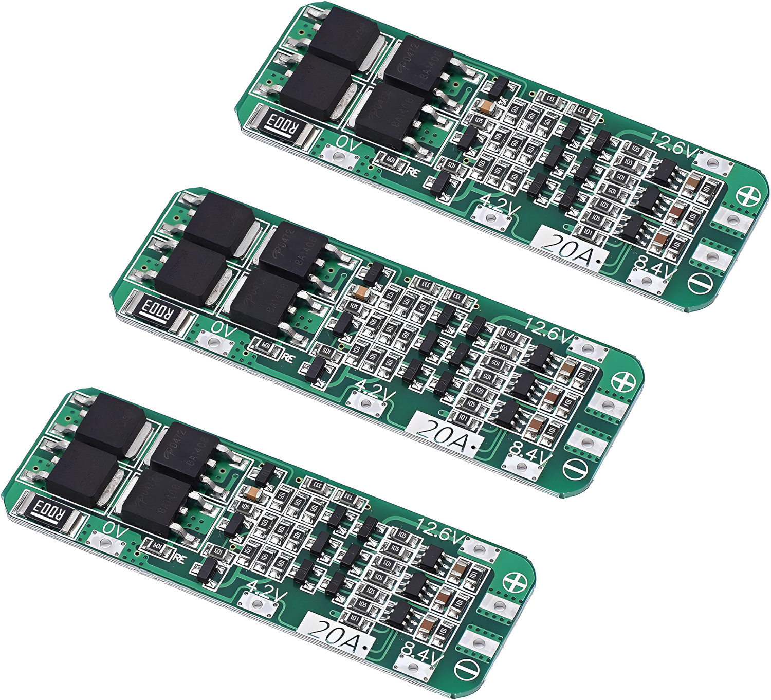 Image of Robo Ocean BMS 3 Series 20A [Pack of 3] 18650 Lithium Battery Protection Board 11.1V 12V Electronic Components Electronic Hobby Kit