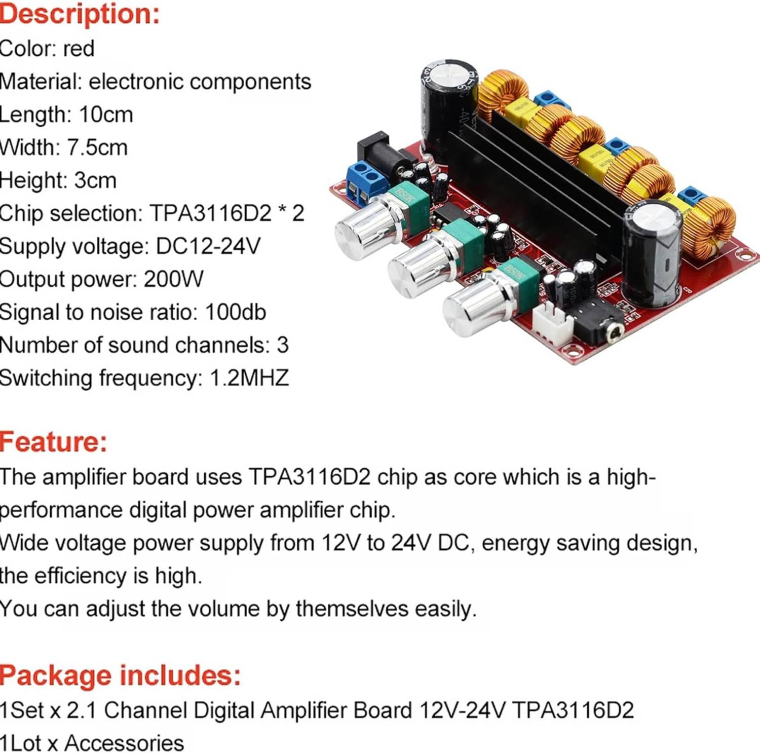 CAAV CA3116P 2.1 Channel Amplifier Board - Image 2