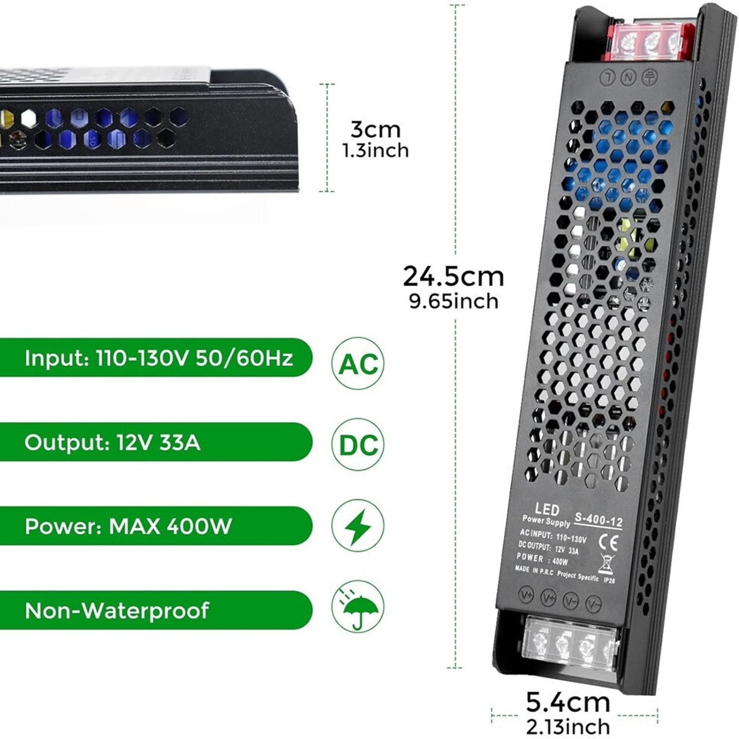 Image of SG Flash PREMIUM 12V 33A 400W AC 110-130V to DC 12V Converter Transformer Power Supply Electronic Hobby Kit