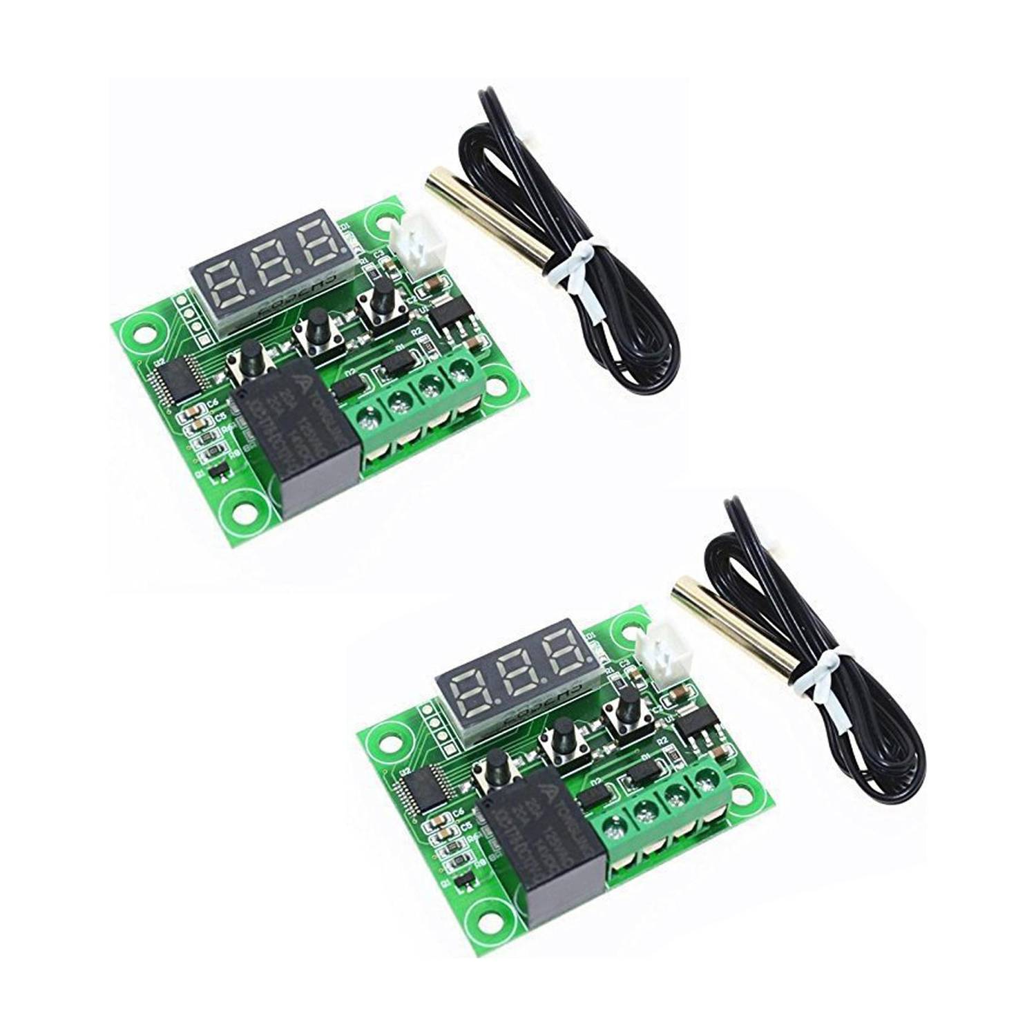 APTECHDEALS W1209 digital temperature controller ( Pack of 2) Timer Counter and Clock Electronic Hobby Kit