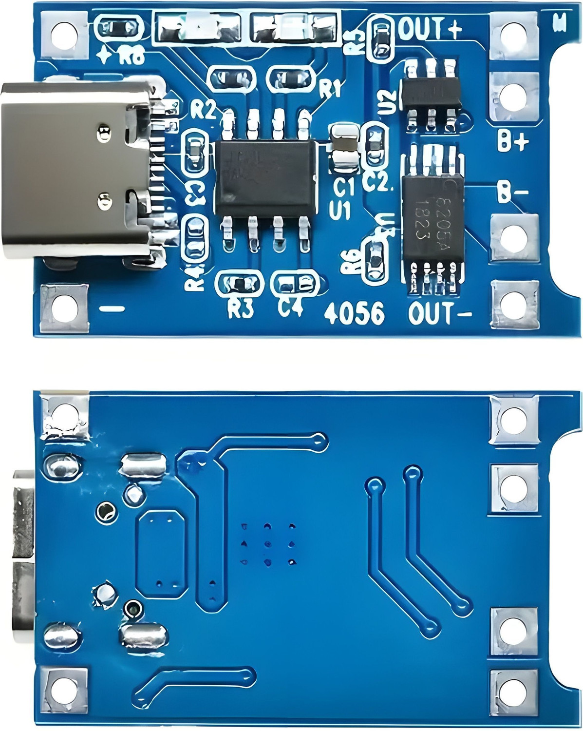 Image of Robo Ocean Battery Charging Module (TP4056) With Current Protection Type C (Pack of 1) Electronic Components Electronic Hobby Kit