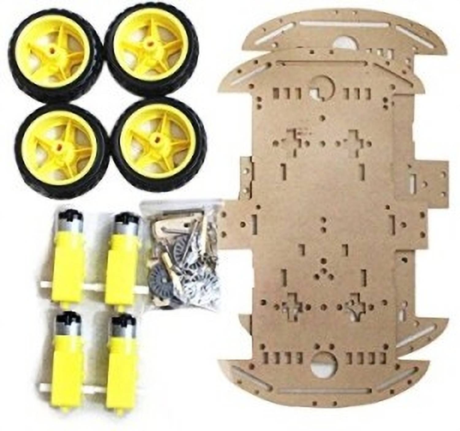 SHEKTRONIX 4 Wheel Drive Smart Robot Car Kit with Uno Board, L293D