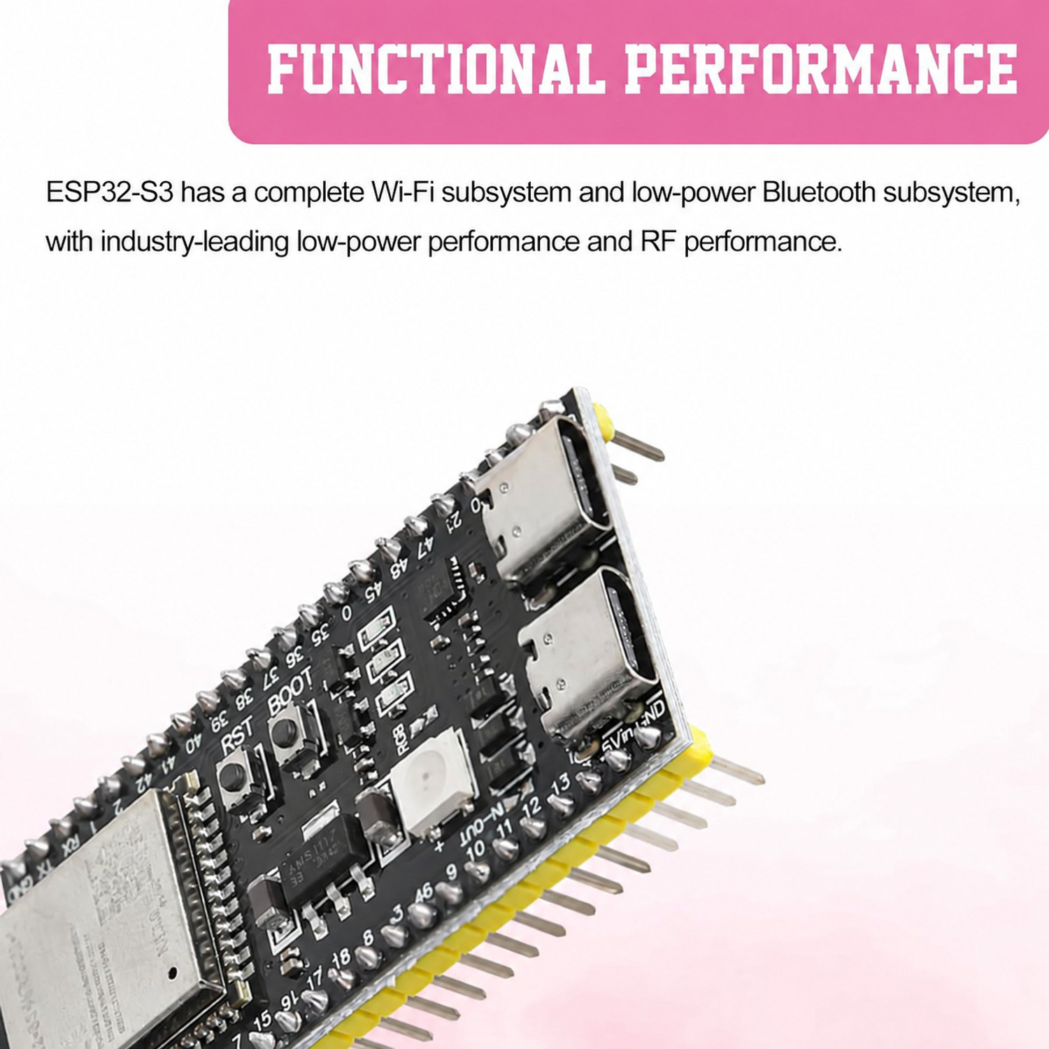 Image of Electrobot ESP32-S3 N8R8 Wi-Fi Bluetooth Development Boards, Pack of 2 Micro Controller Board Electronic Hobby Kit