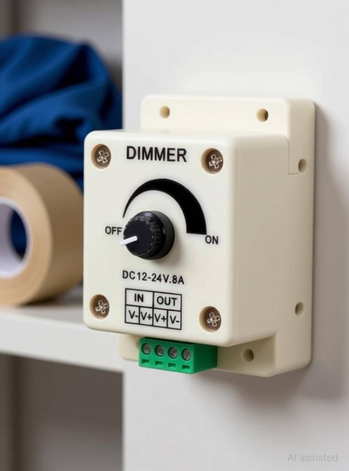 BALRAMA 12V-24V 8A Adjustable Dimmer Switch PWM Dimming Controller for Single LED Strip LED Driver