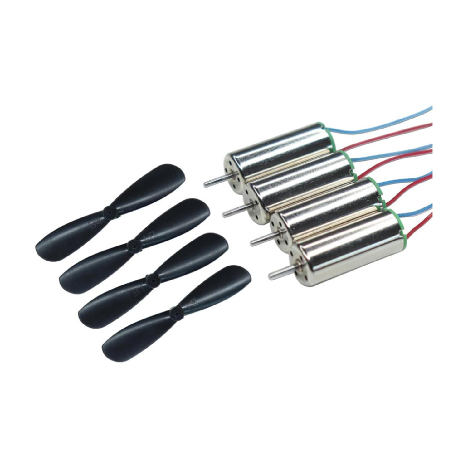 Image of SixOhms 4Pcs 3.7V DC 716 Micro Coreless Motors with 30mm Propellers - DIY Kit Electronic Components Electronic Hobby Kit