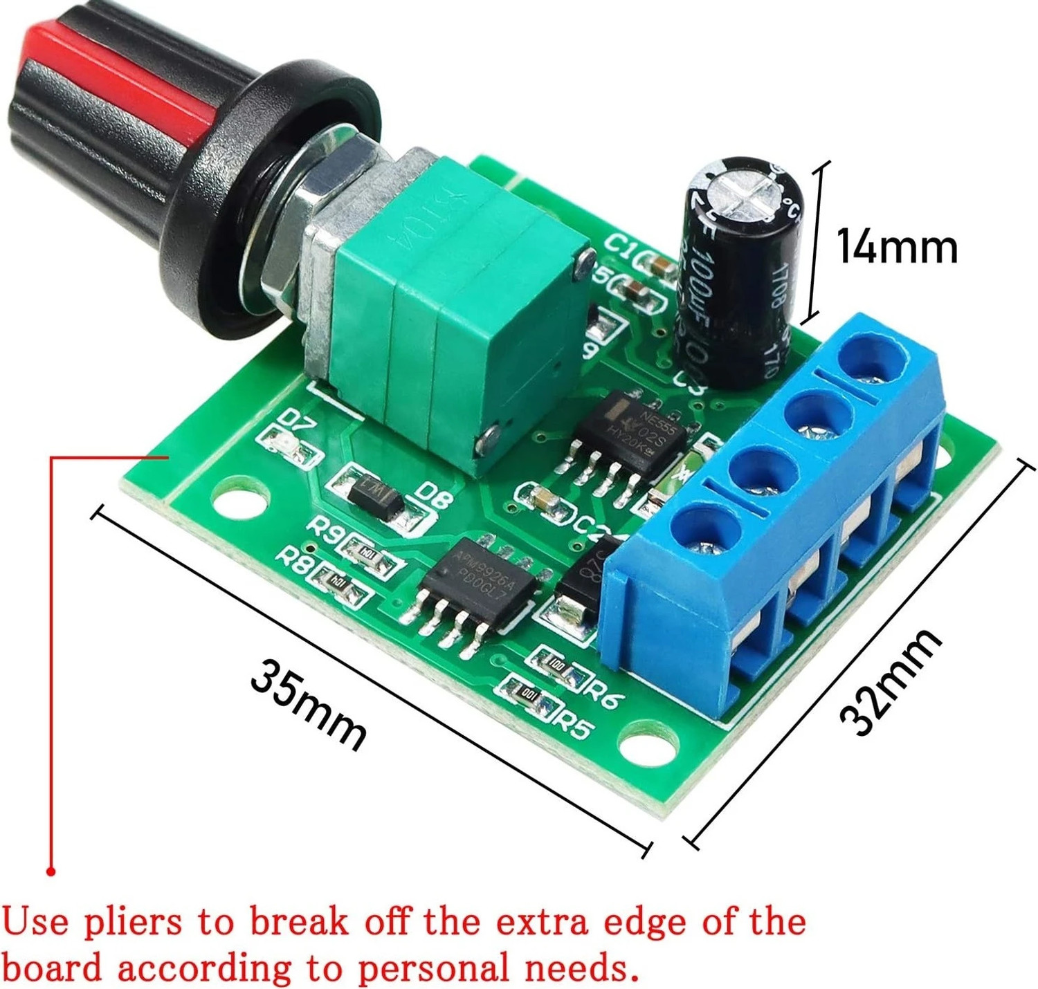 Image of EASTRA Dc 1.8V 3V 5V 6V 12V 2Amp Pwm Motor Speed Controller Motor Control Electronic Hobby Kit