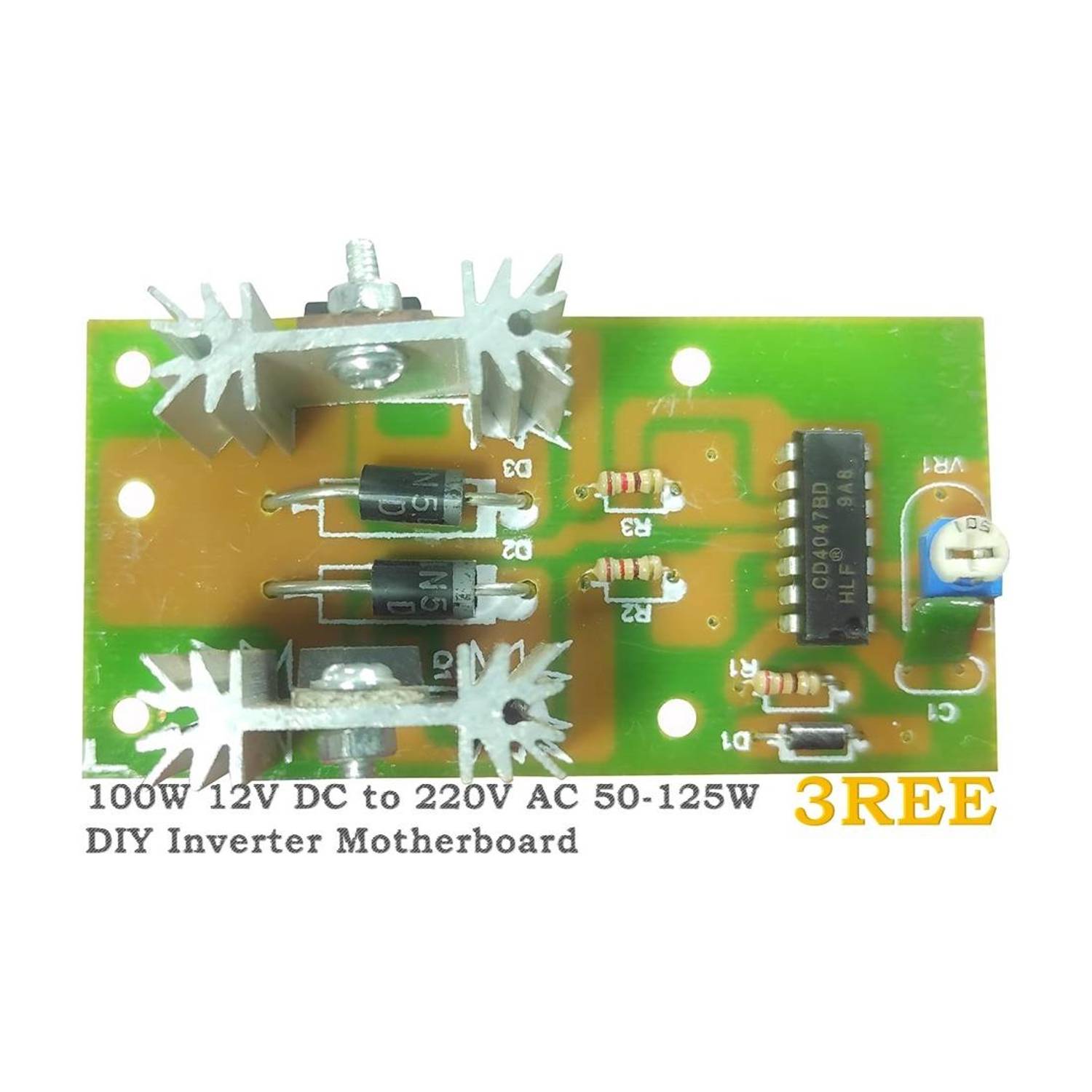 3REE DC 100W 12V DC to 220V AC 50-125W DIY Inverter Motherboard Sound Recorder and Sound Circuit Electronic Hobby Kit