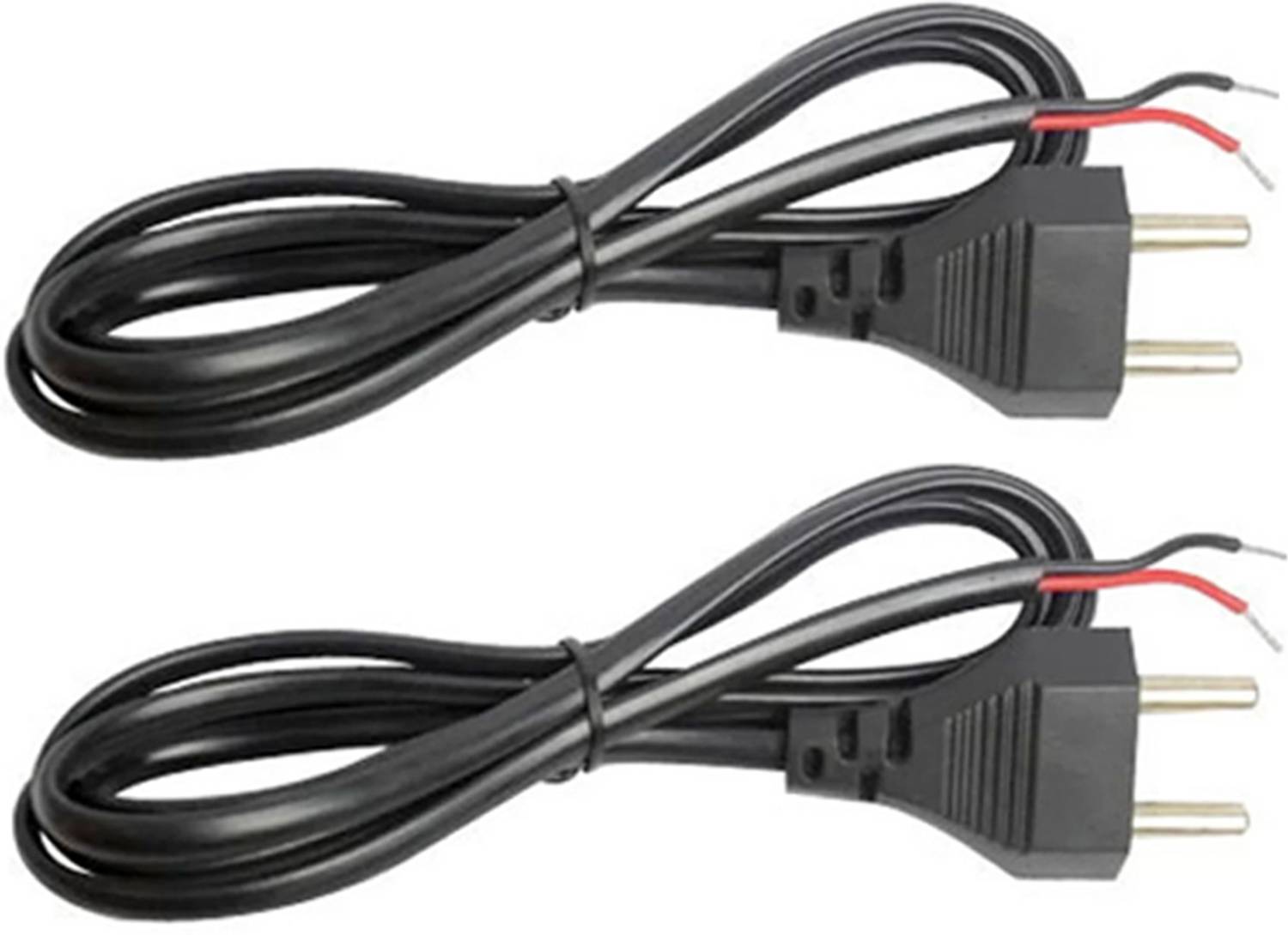 Aakriti AC Power Supply 2 Pin Connector Open-Ended Power Cable with Plug 1 Meter (2PCS) Electronic Components Electronic Hobby Kit