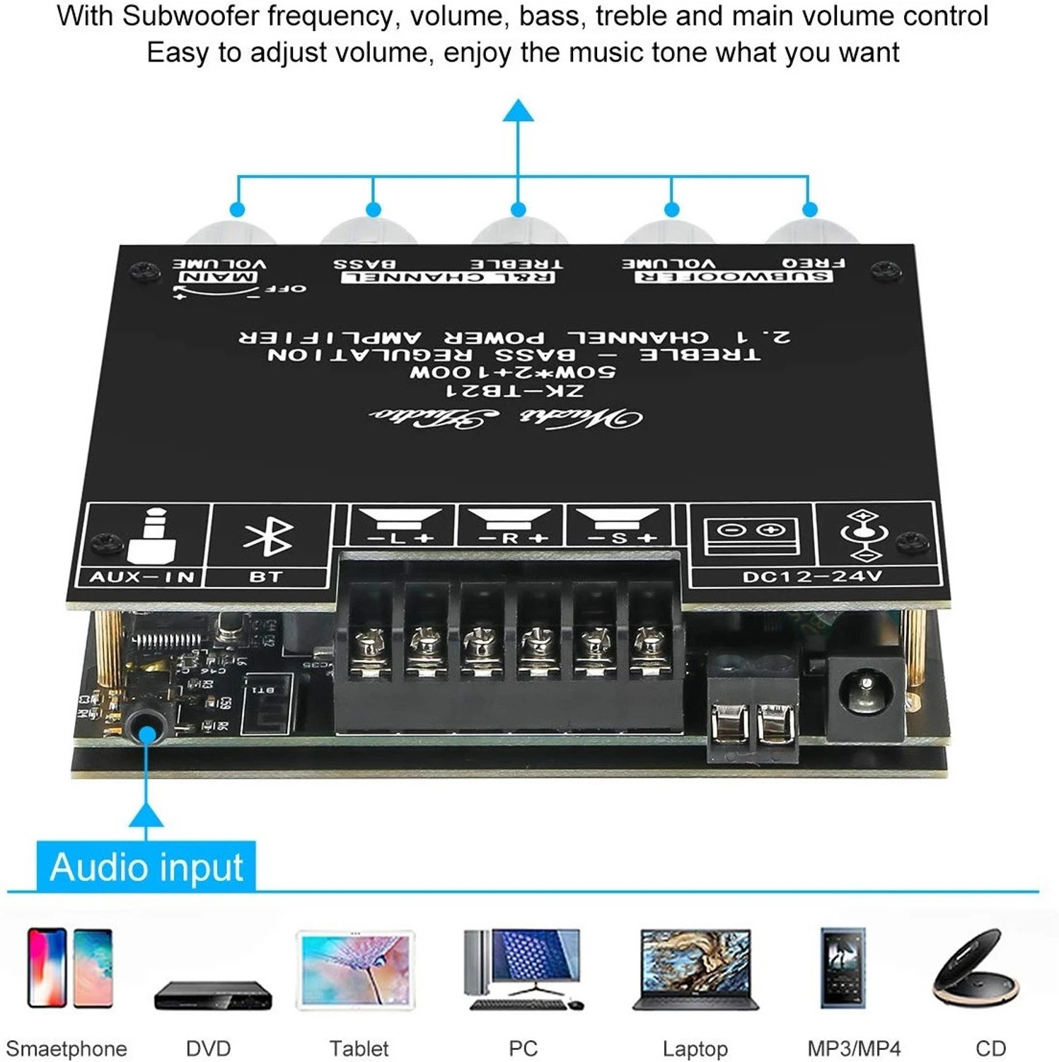 Image of EASTRA TPA3116D2 ZK-TB 21 50w*2+100w 21 Ampl -EHK2659 Electronic Components Electronic Hobby Kit