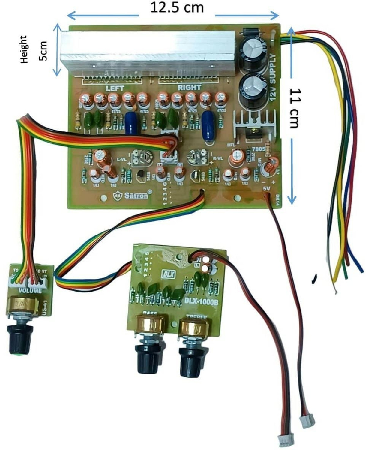 Image of RS SATRON Combo 4440 Dual I(1600 Watt) 2 Channel Stereo Board,Bluetooth FM Cand & Remote Electronic Components Electronic Hobby Kit