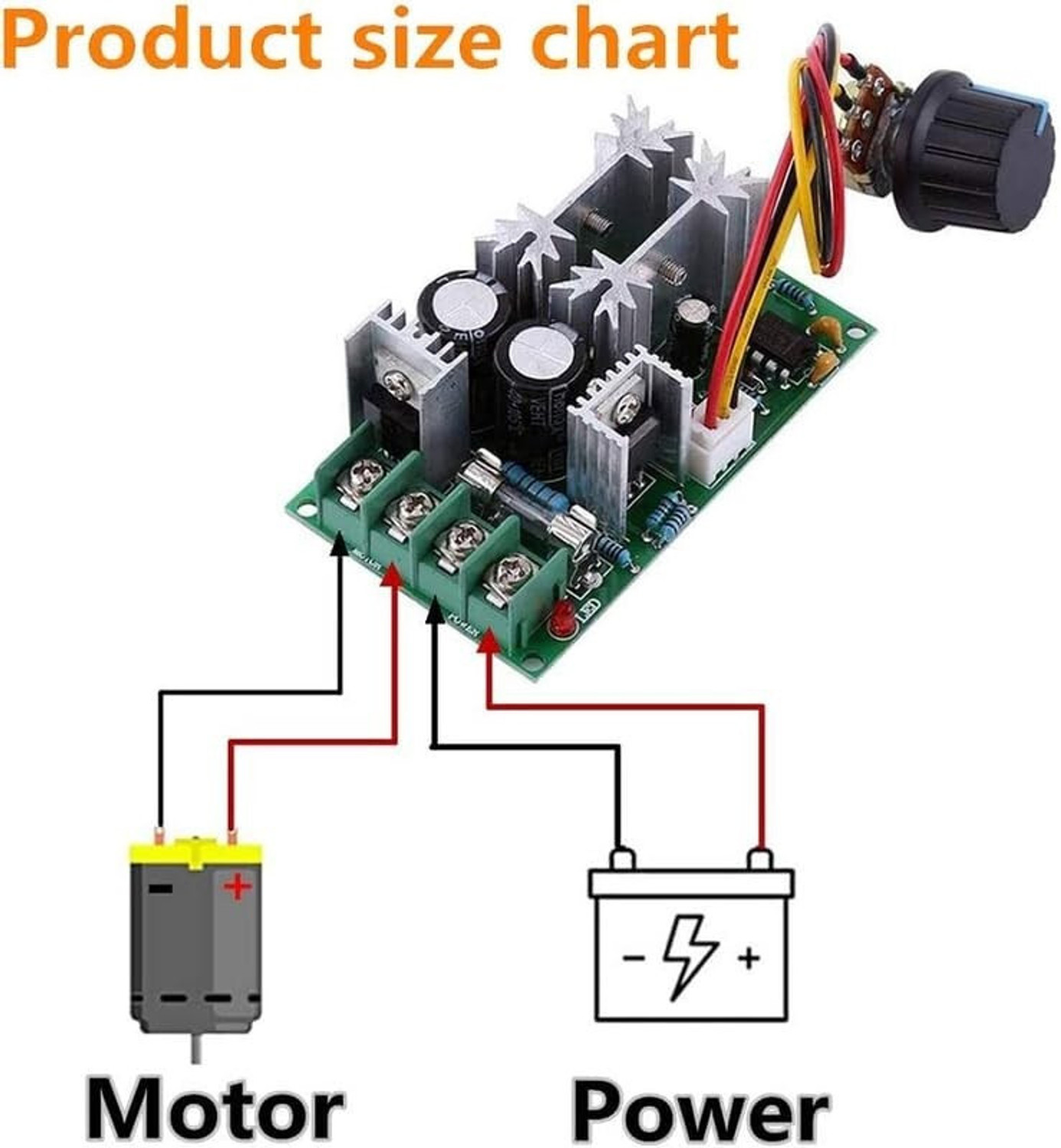 Image of HouseOfCommon DC10-60V 20A PWM Motor Speed Regulator Controller Switch Power Supply Electronic Hobby Kit