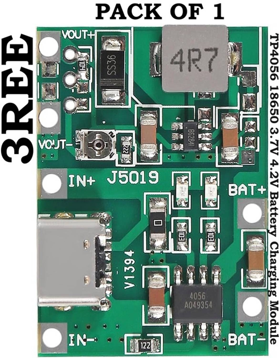 3REE Battery Charger Module Type-C USB TP4056 Electronic Components Electronic Hobby Kit