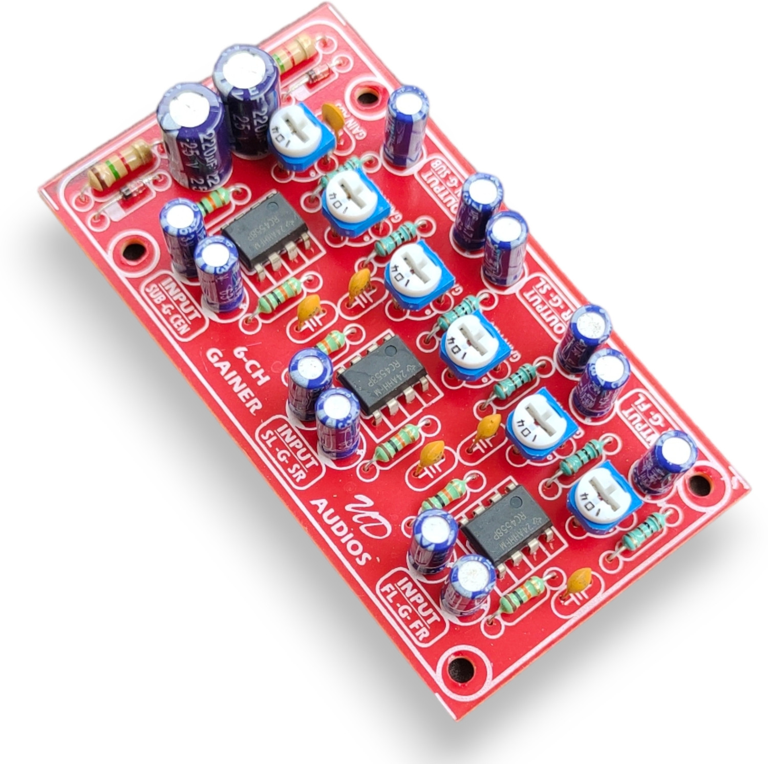 Image of High Tech 6 Channel Gainer Board,All Channel Gain Adjustable Use in RC4558 IC,DC15V to 40V Electronic Components Electronic Hobby Kit