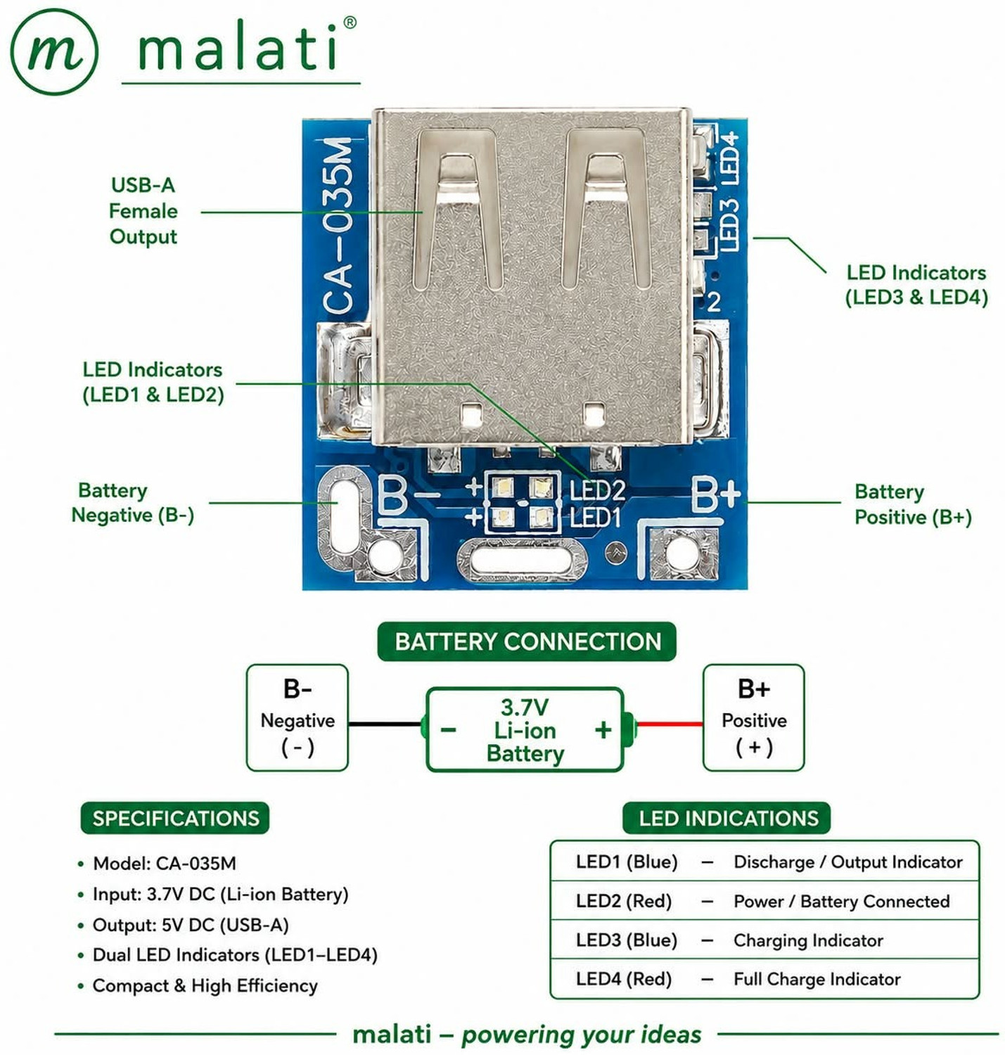 Image of Malati 1 Pics Power Bank 5V 2A Charger Circuit Module Power Supply Electronic Hobby Kit