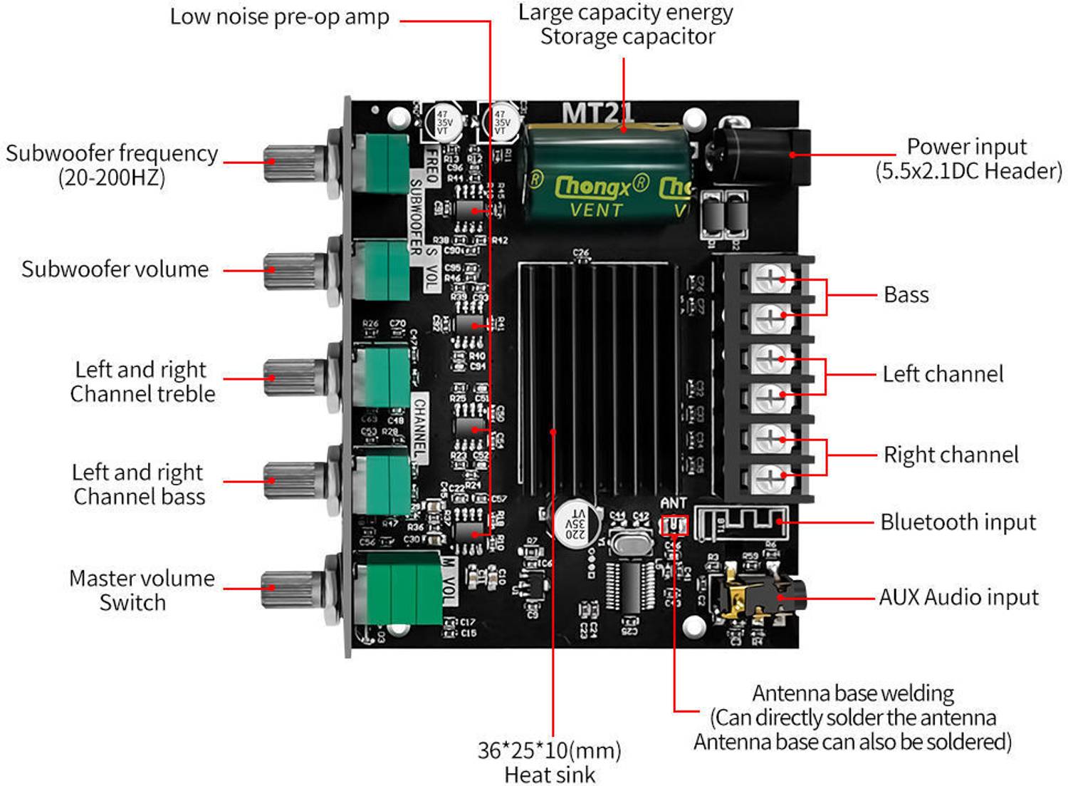 IOTaudios ZK-MT21 50W*2+100W Bluetooth Amplifier - Image 4