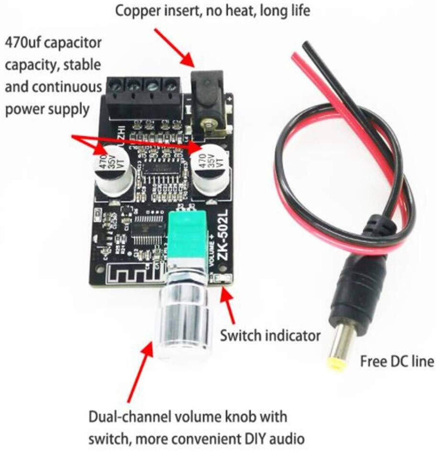 HouseOfCommon HC Audio Amplifier 2 Channel 5V-24V 2x50W - Image 3