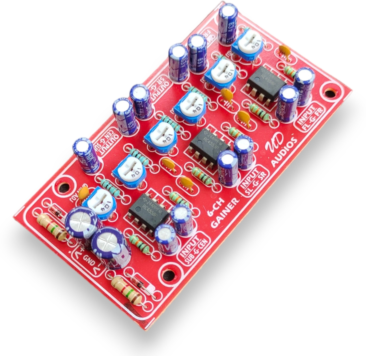 Image of High Tech 6 Channel Gainer Board,All Channel Gain Adjustable Use in RC4558 IC,DC15V to 40V Electronic Components Electronic Hobby Kit