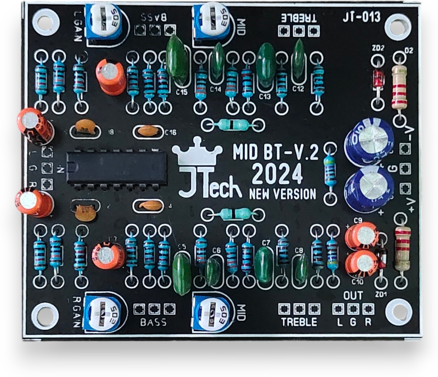 Image of JTECH Mid-BT Bass Treble Board,Voice & Music GainControl inbuilt,DC15vTo40vDual Supply Electronic Components Electronic Hobby Kit