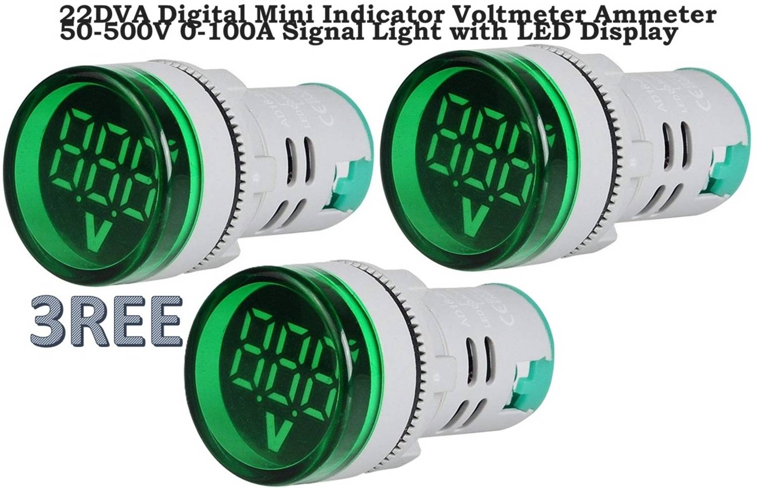 3REE PREMIUM AC 20-500V Digital AC Voltmeter Voltage Meter Meter Electronic Hobby Kit