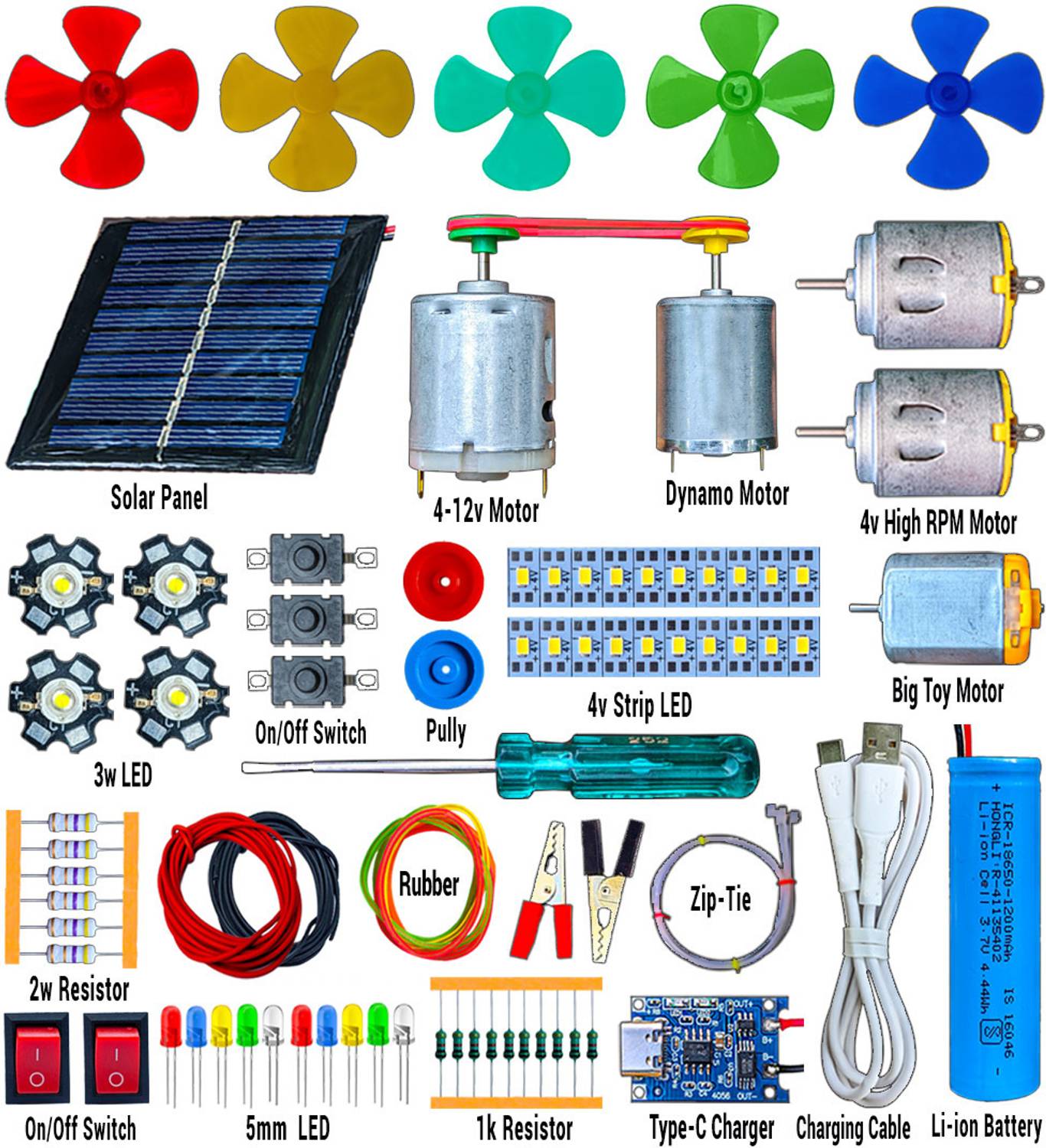 KLVXKEN Solar, DC Motor & All Necessary Experimental Electronic Science Kit For Student Electronic Components Electronic Hobby Kit