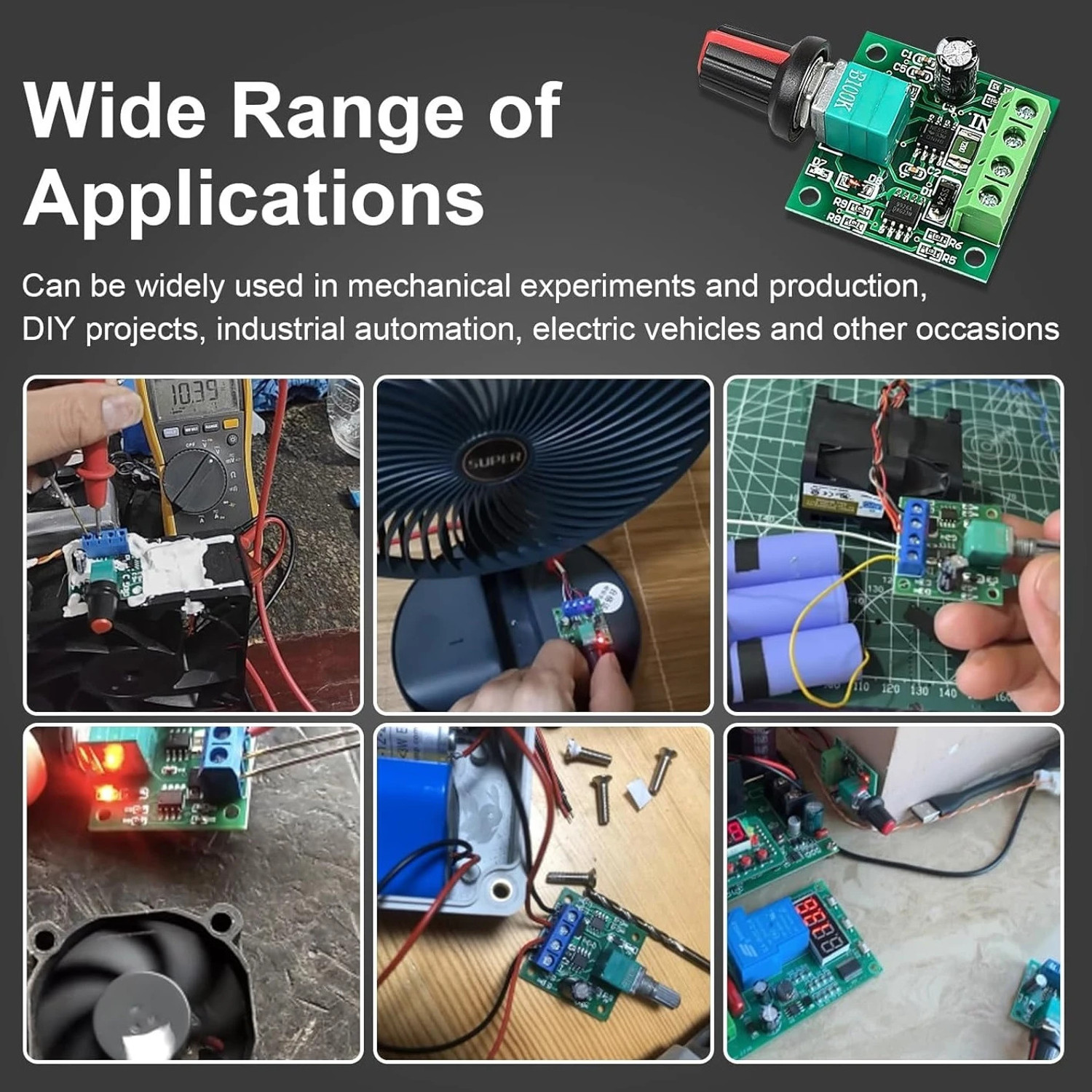 Image of EASTRA Dc 1.8V 3V 5V 6V 12V 2Amp Pwm Motor Speed Controller Motor Control Electronic Hobby Kit