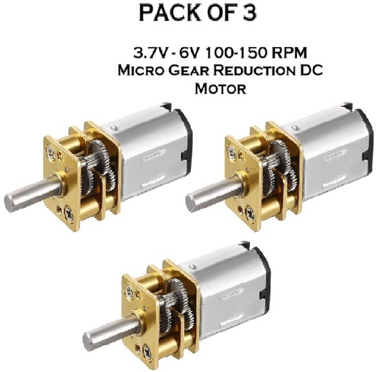 3REE PACK OF 3 60 RPM 3.7V-6V DC Micro Gear Reduction DC Motor Electronic Components Electronic Hobby Kit