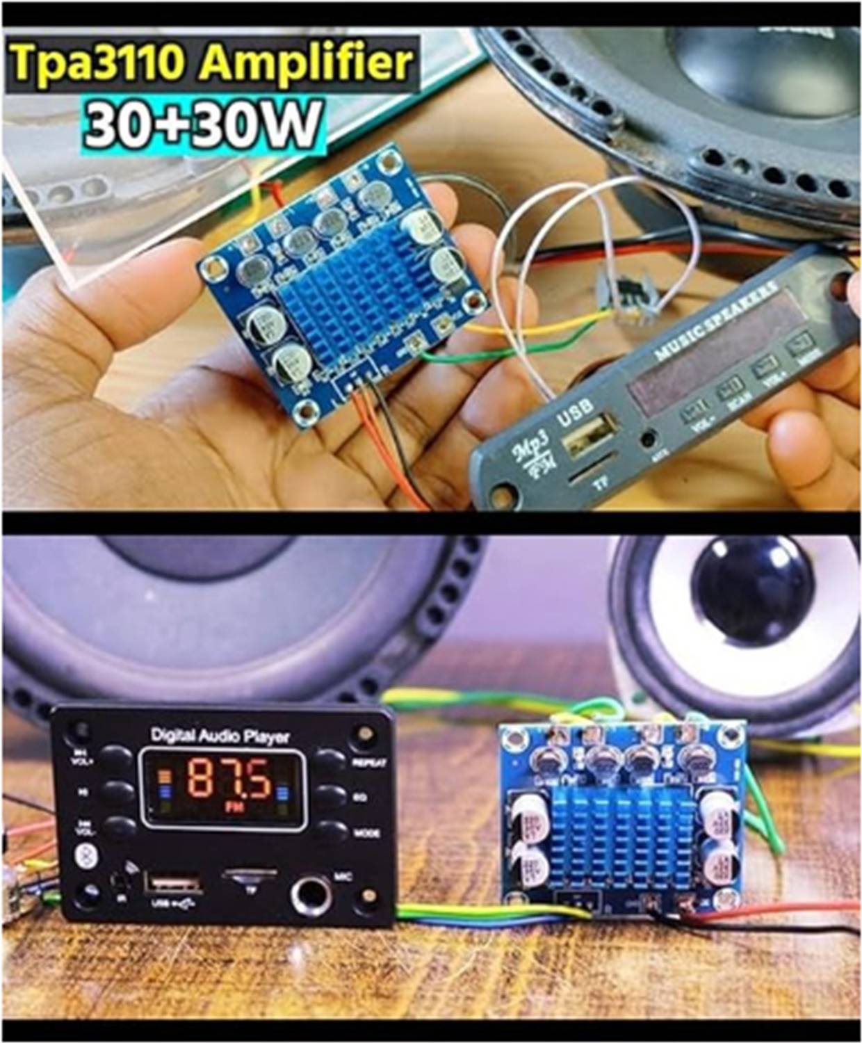 SixOhms TPA3110 30W+30W 2 Channel Stereo Amplifier - Image 2
