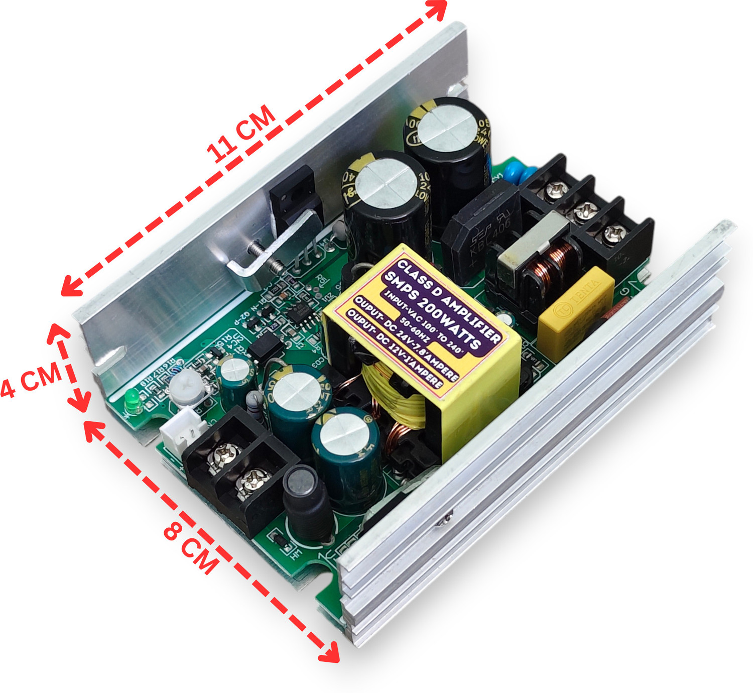 Image of VAVESONIC Class D Amplifier 200W SMPS Power Supply AC to DC Dual Output 24V 7.8A + 12V 1A Power Supply Electronic Hobby Kit