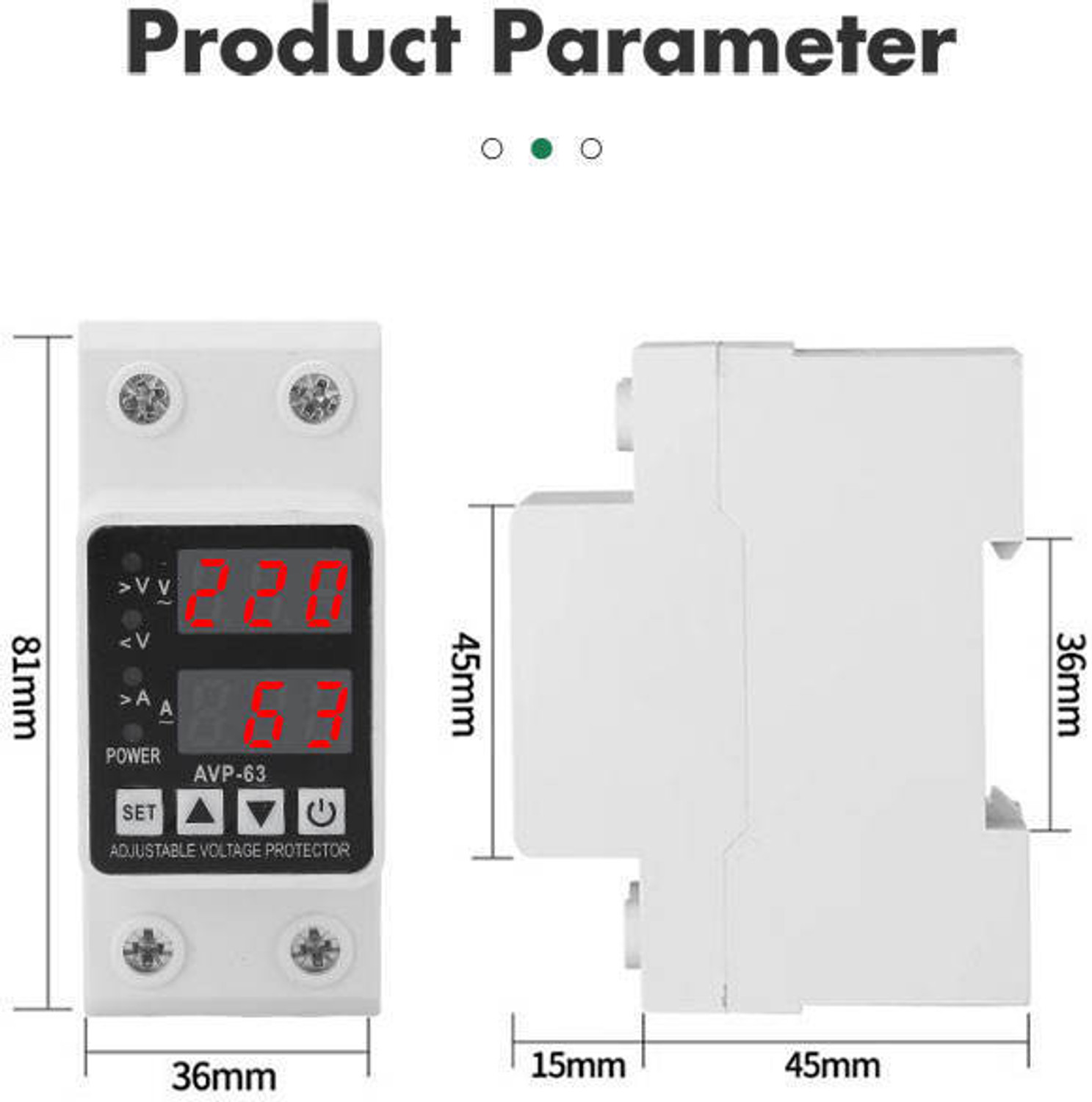Image of Ametron VA Protector | Adjustable Setting 63A 1Ph 220V Voltage & Auto Reconnect Programmable Electronic Timer Switch