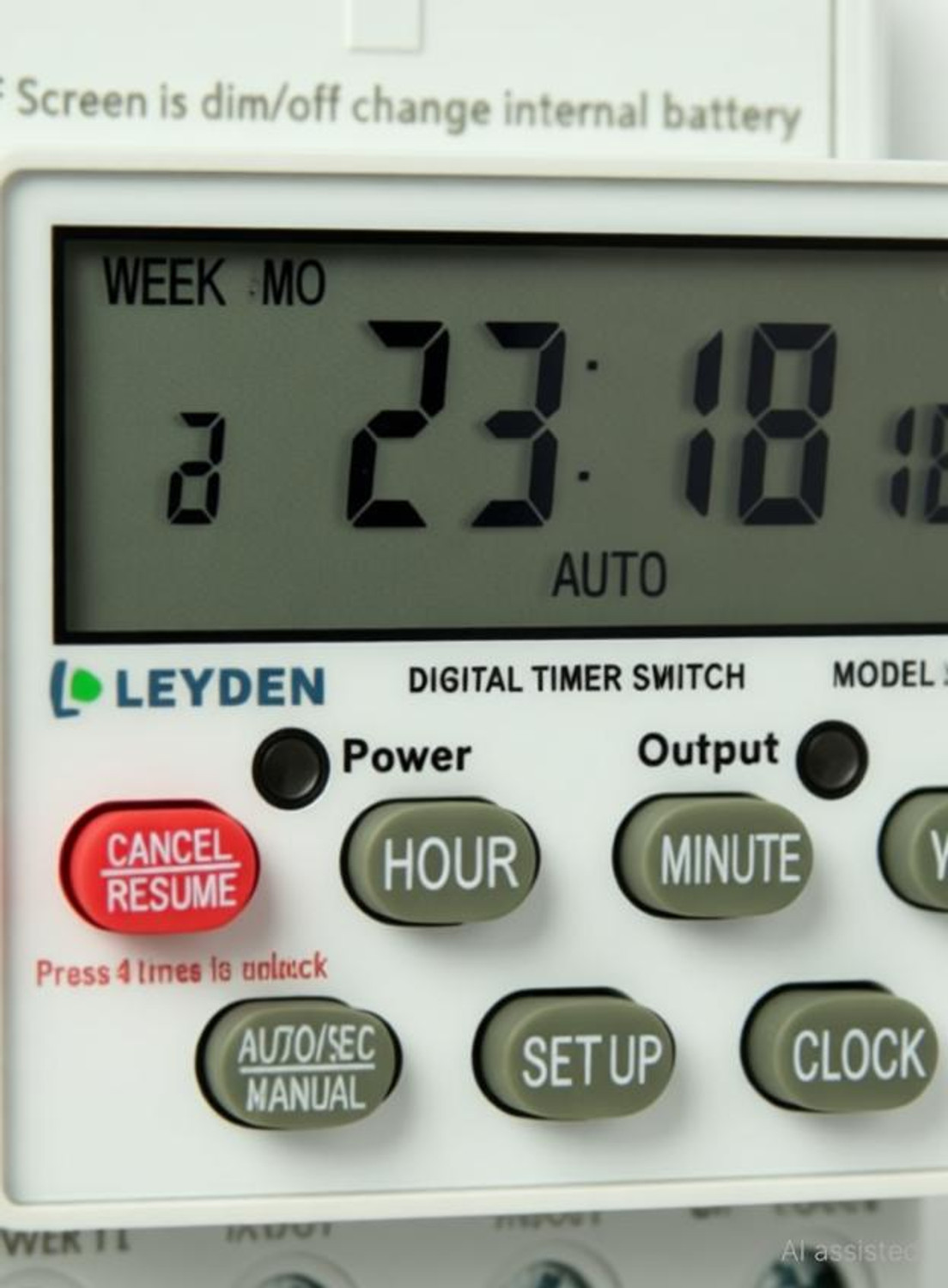 Image of Leyden KG316TJ, 30A, 220VAC, 16 On /Off Program, ON-Off Delay & Cyclic Timer Switch Programmable Electronic Timer Switch