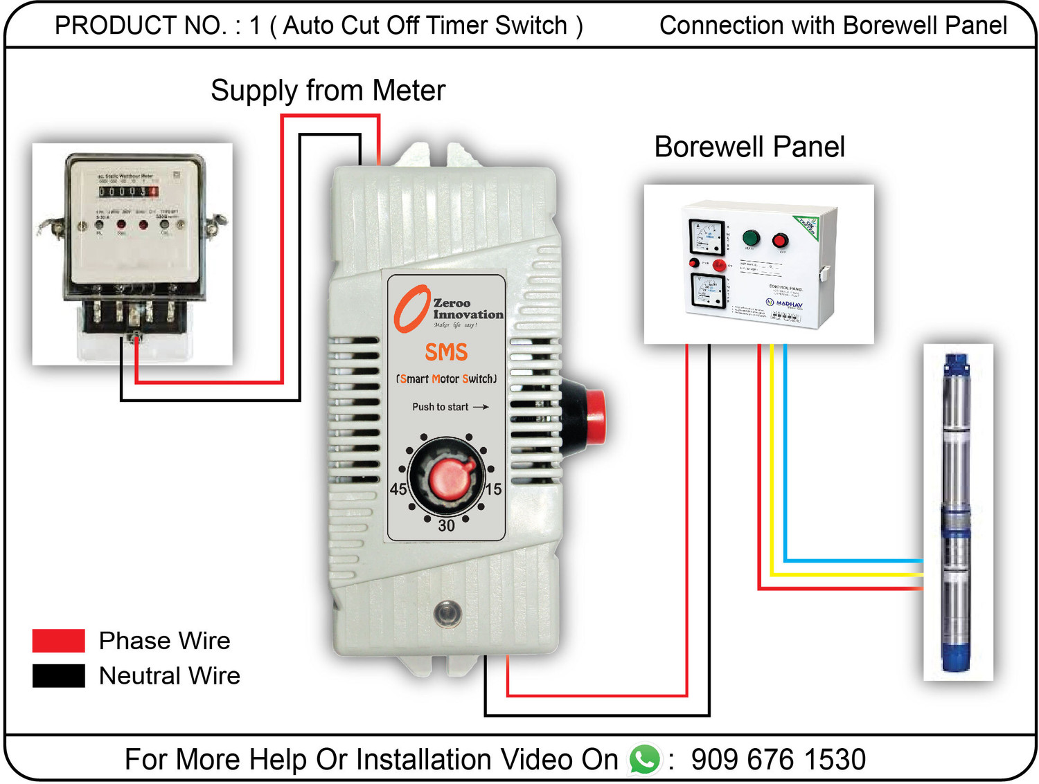 Image of Zeroo 03 Borewell Timer Switch Preset Electronic Timer Switch