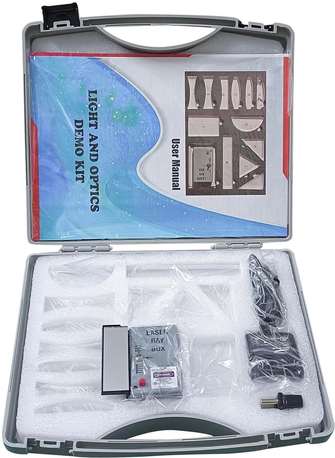 Image of SBT Light Optics Class Demo Kit Concepts of Lenses 12 Acrylic Lenses 3 Beam of Light Electrophoresis Apparatus