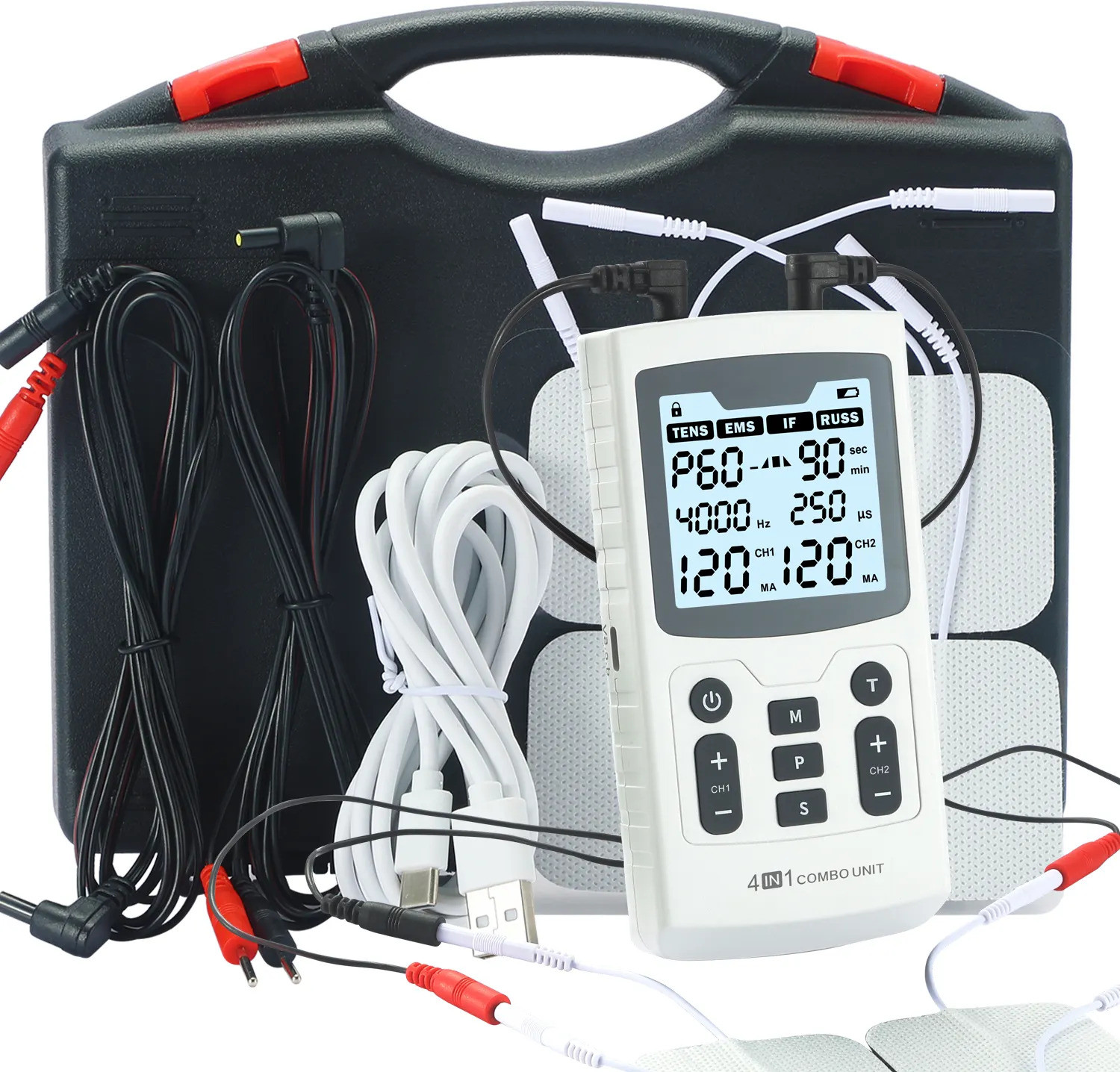 Image of Ultrasound Therapy Delta 4 in 1 Combotherapy Interferential Tens EMS IFT electroherapy Electrotherapy Device