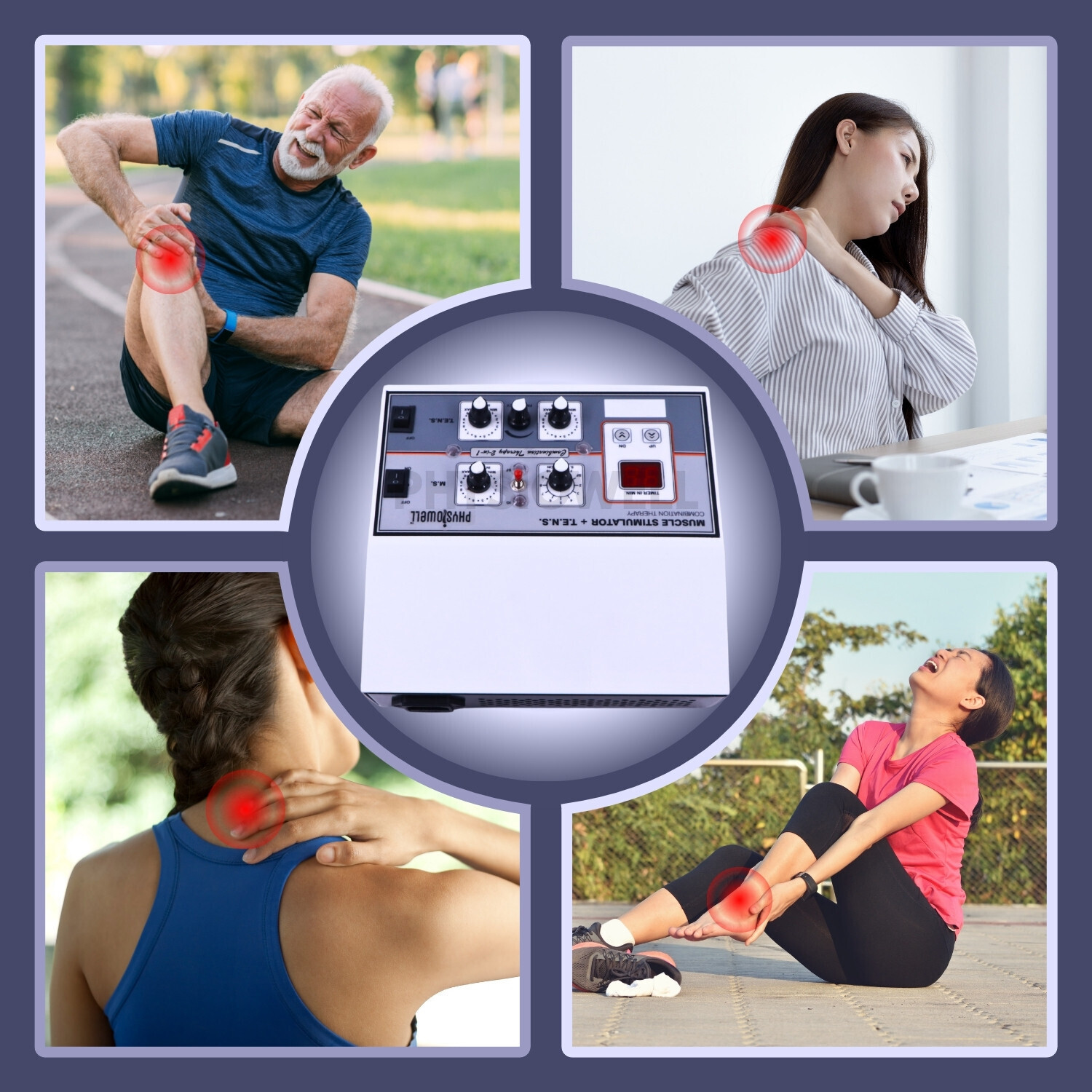 Image of Physiowell Physiotherapy MINI Combi TENS MS Muscle Stimulator for Pain Relief pain Relief Management Electrotherapy Device