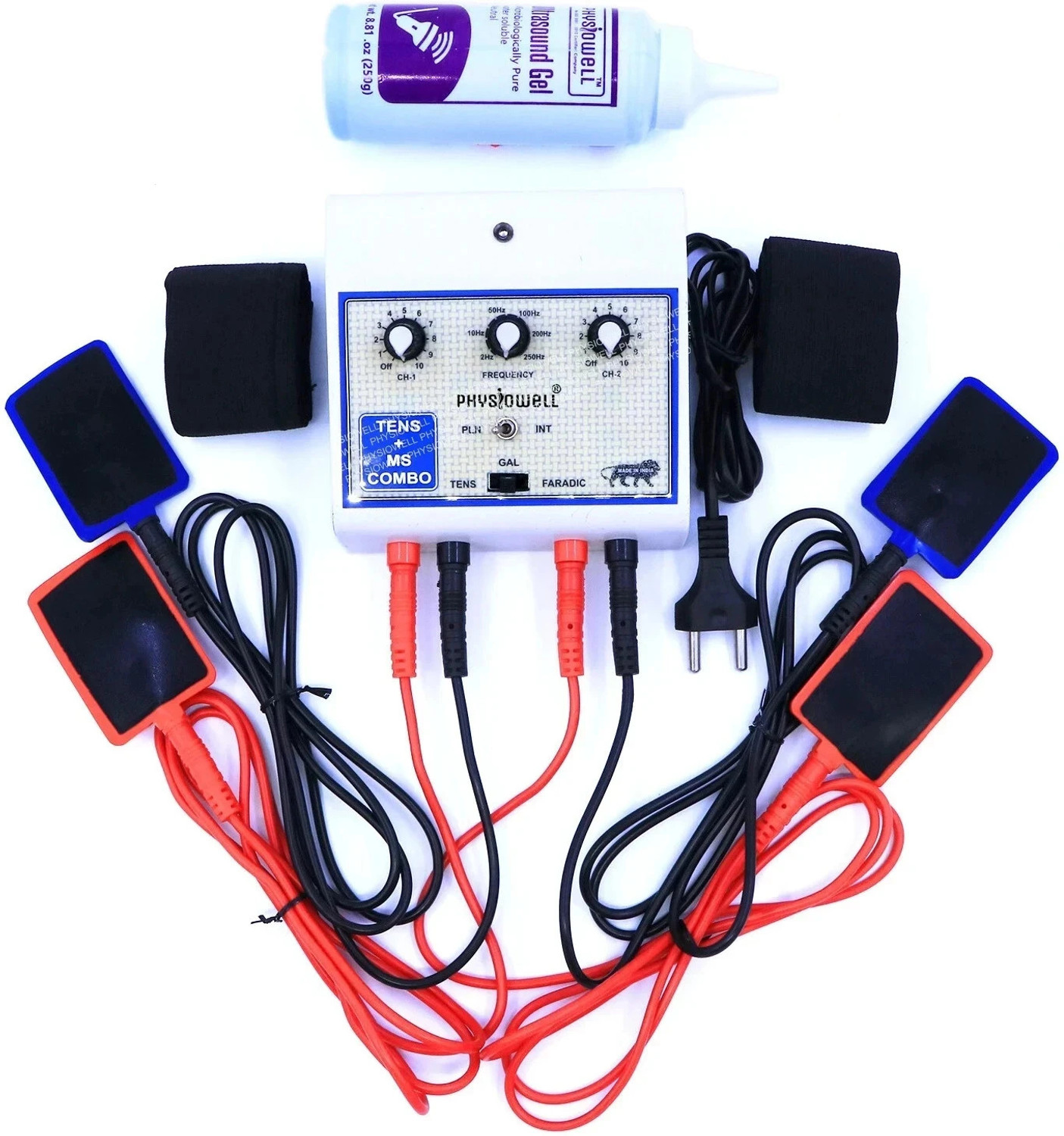 Image of Physiowell Physiotherapy Tens and Muscle Stimulator Combo 2 In 1 Unit Therapy Auto Tens MS Combo Machine Physiotherapy for Pain Relief with One Year Warranty Physiotherapy Equipment Electrotherapy Device