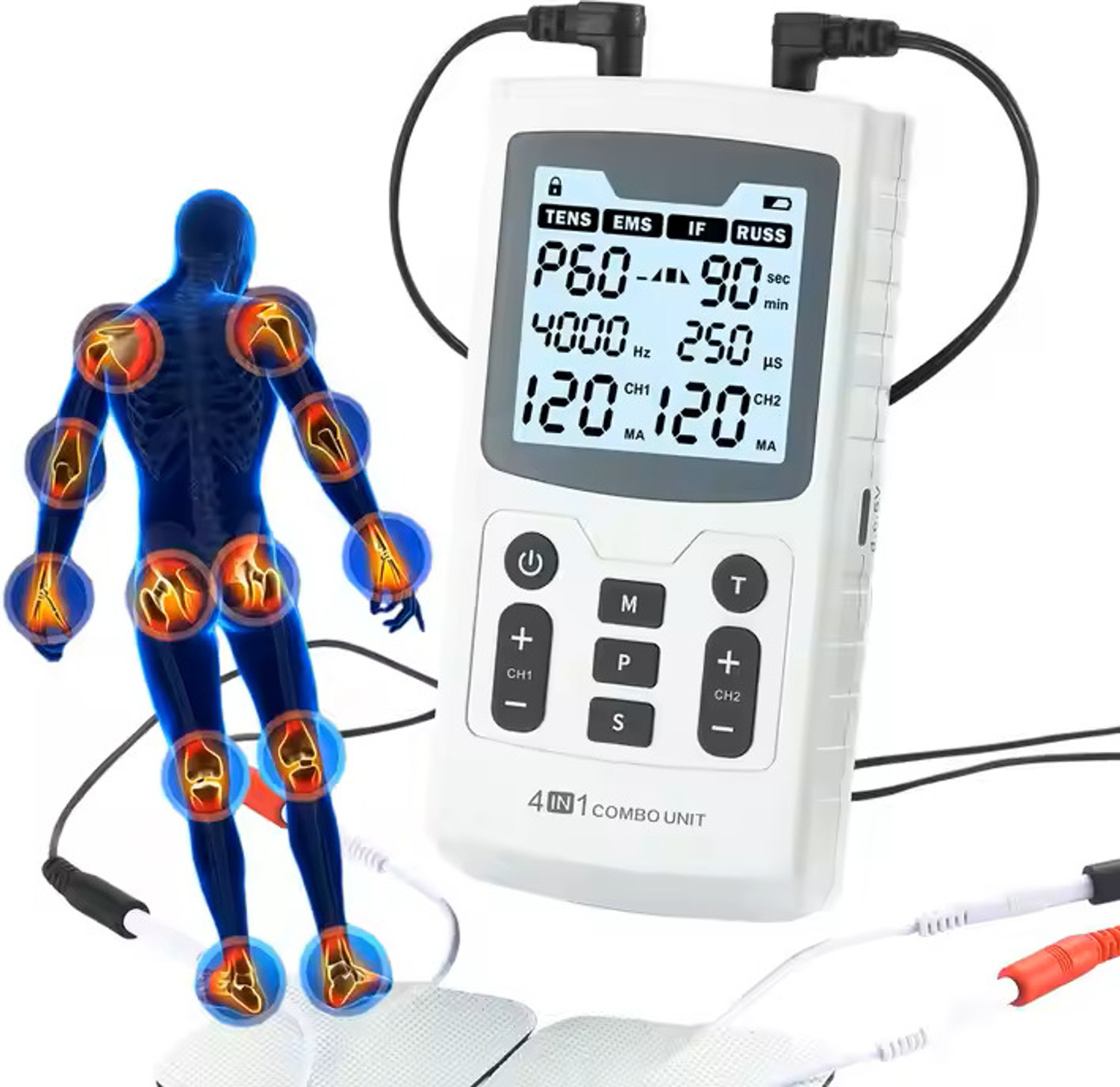 Image of Ultrasound Therapy Delta 4 in 1 Combotherapy Interferential Tens EMS IFT electroherapy Electrotherapy Device