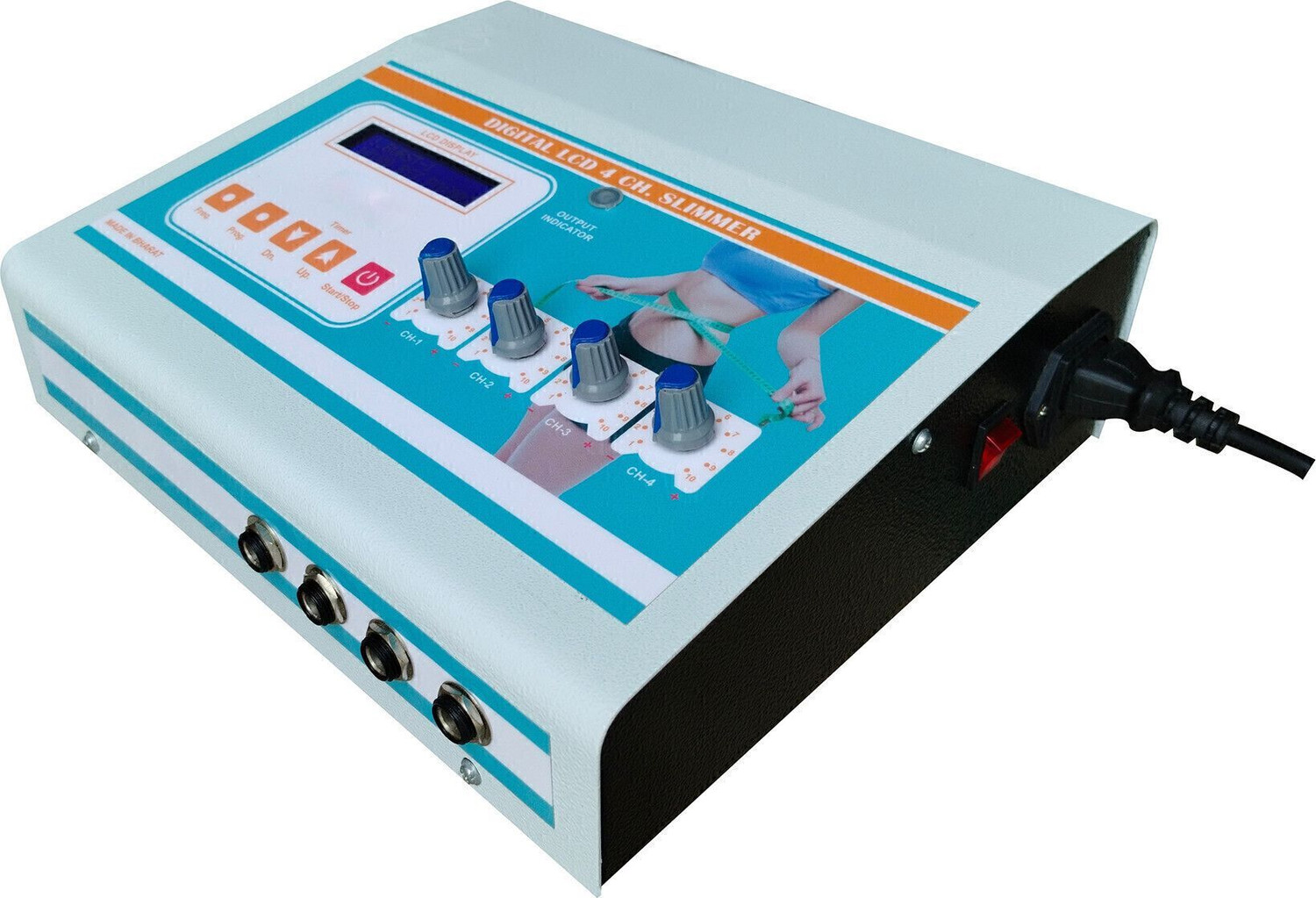 Image of omitek Digital Lcd 4 Channel TENS Machine for Physiotherapy for Personal use and Home Visit Purpose Electrotherapy Device