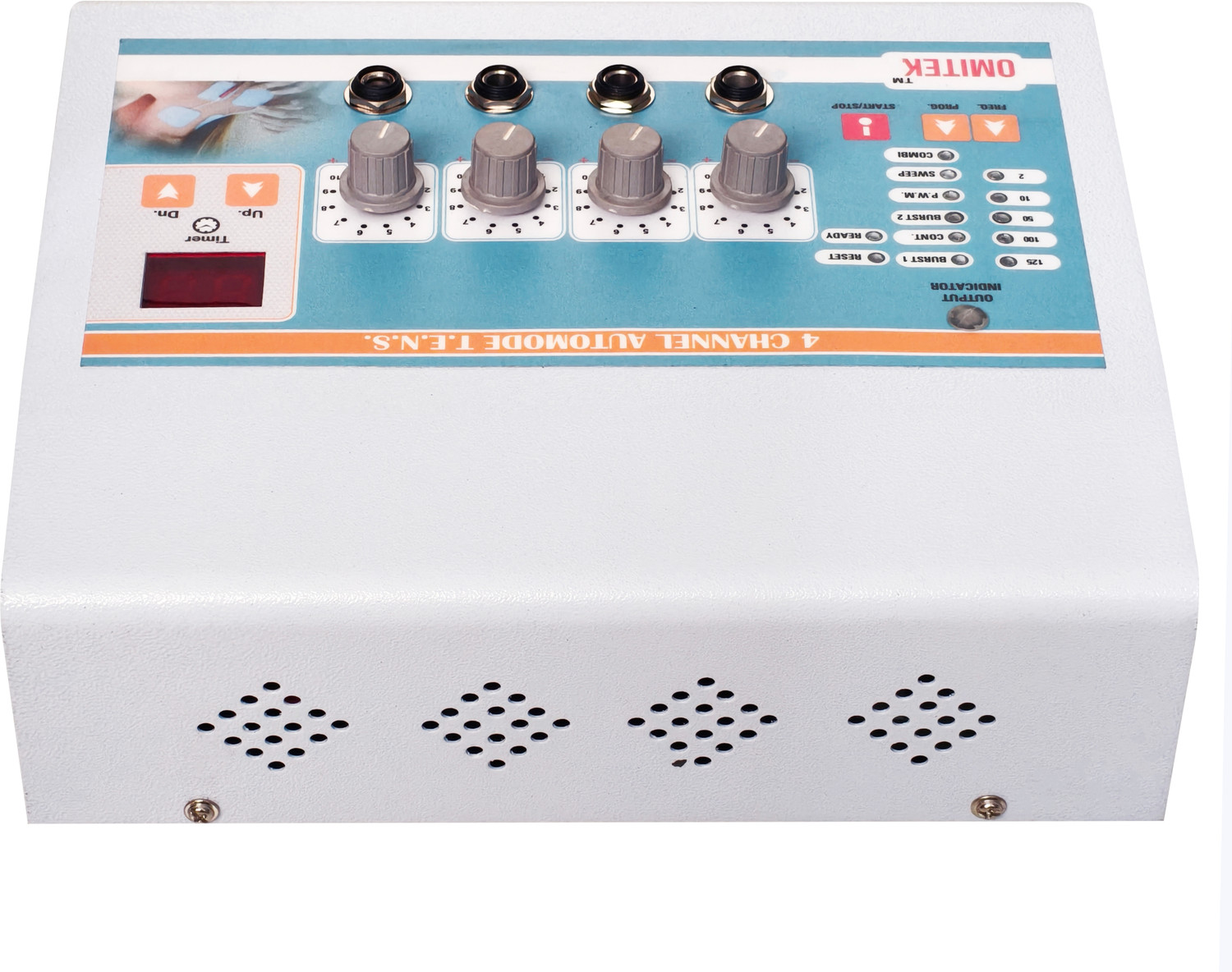 Image of omitek Micro Processor Based 4 Channel T.E.N.S. Auto Mode Physiotherapy Machine 4 channel Auto Mode Tens Physiotherapy Machine Electrotherapy Device (Auto Mode 4 Channel tens Machine Equipment Electrotherapy Device)