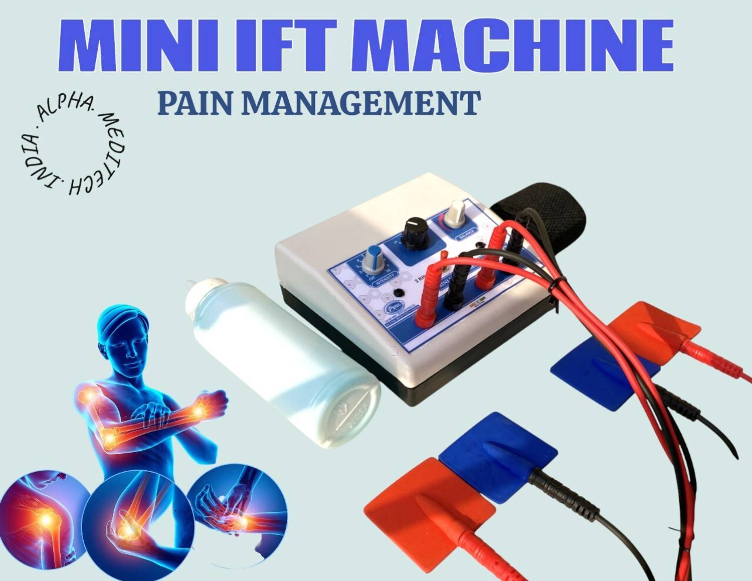 ALPHA MEDITECH INDIA Mini IFT TENS Physiotherapy Machine for Pain Relief | Compact Physiotherapy for Pain Relief Electrotherapy Device