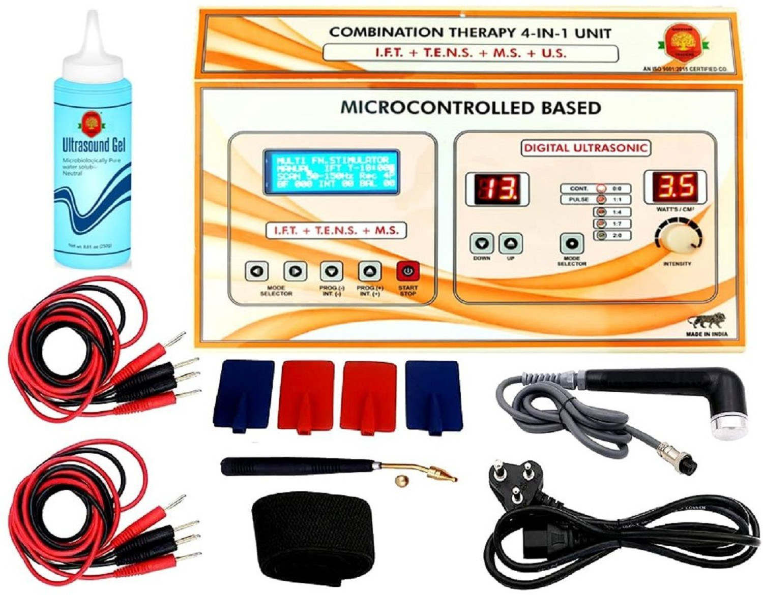 Image of NARAYANI TRADERS 4 In 1 Combo 125 Programs IFT+MS+TENS+US Machine Physiotherapy Equipments Ultrasound Machine