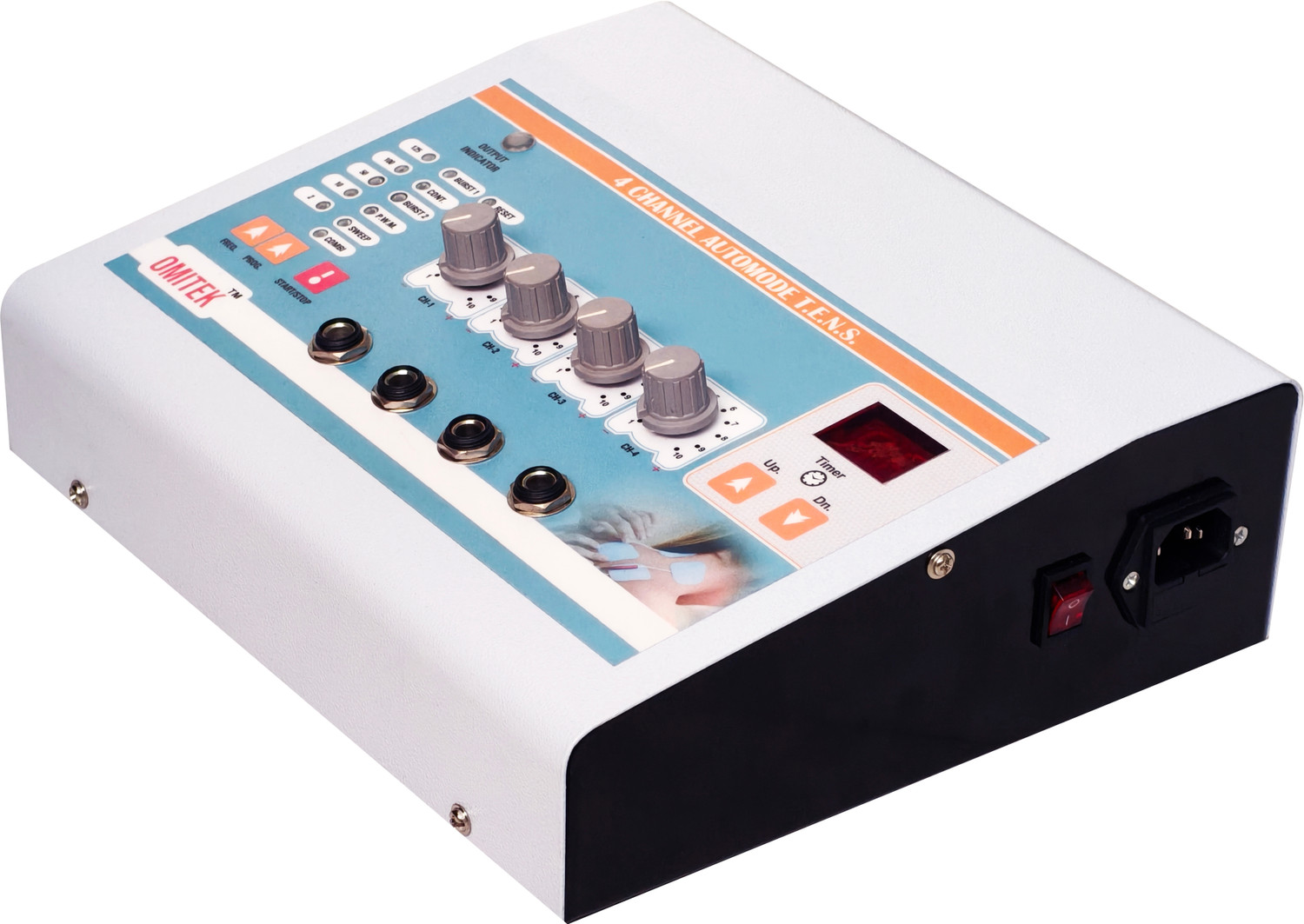Image of omitek Micro Processor Based 4 Channel T.E.N.S. Auto Mode Physiotherapy Machine 4 channel Auto Mode Tens Physiotherapy Machine Electrotherapy Device (Auto Mode 4 Channel tens Machine Equipment Electrotherapy Device)