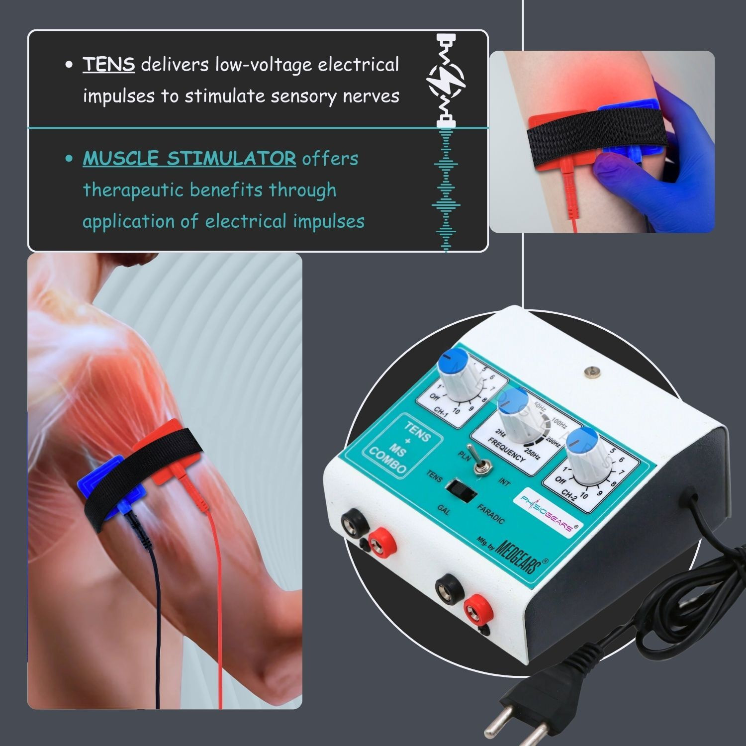 Image of MEDGEARS MDG355 Physiotherapy Electrotherapy Device