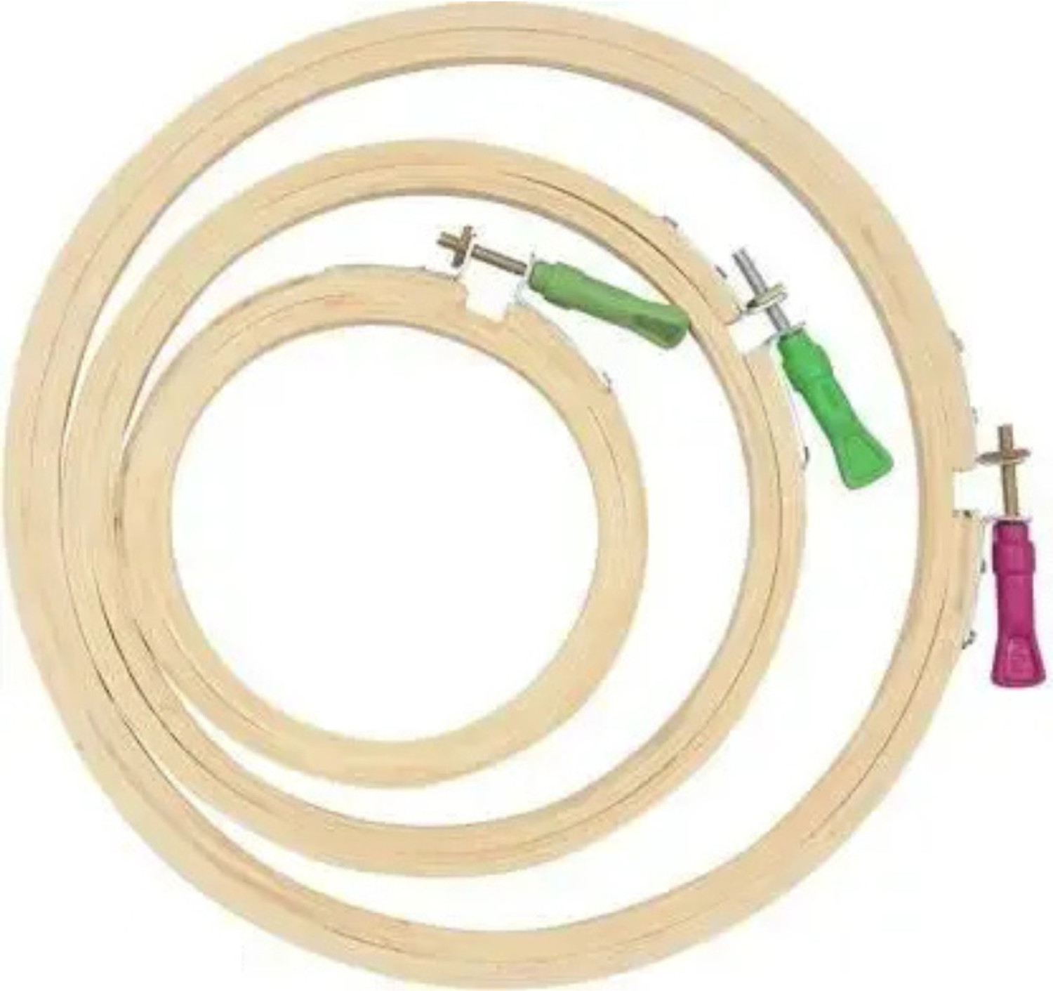 Image of Qroof WOODEN EMBROIDERY HOOP RING FRAME PACK OF 3 Embroidery Frame
