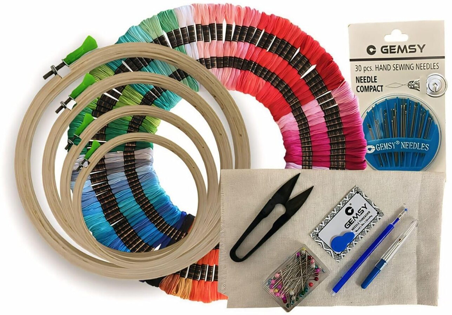 Qroof Embroidery Kit for Beginners ,30 Colour Threads
