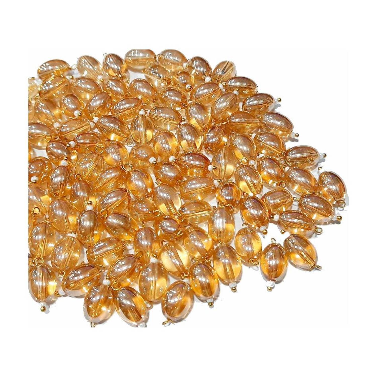 The Giftery Oval Shape Glass Hanging Beads(GOLD) Embroidery Hoop