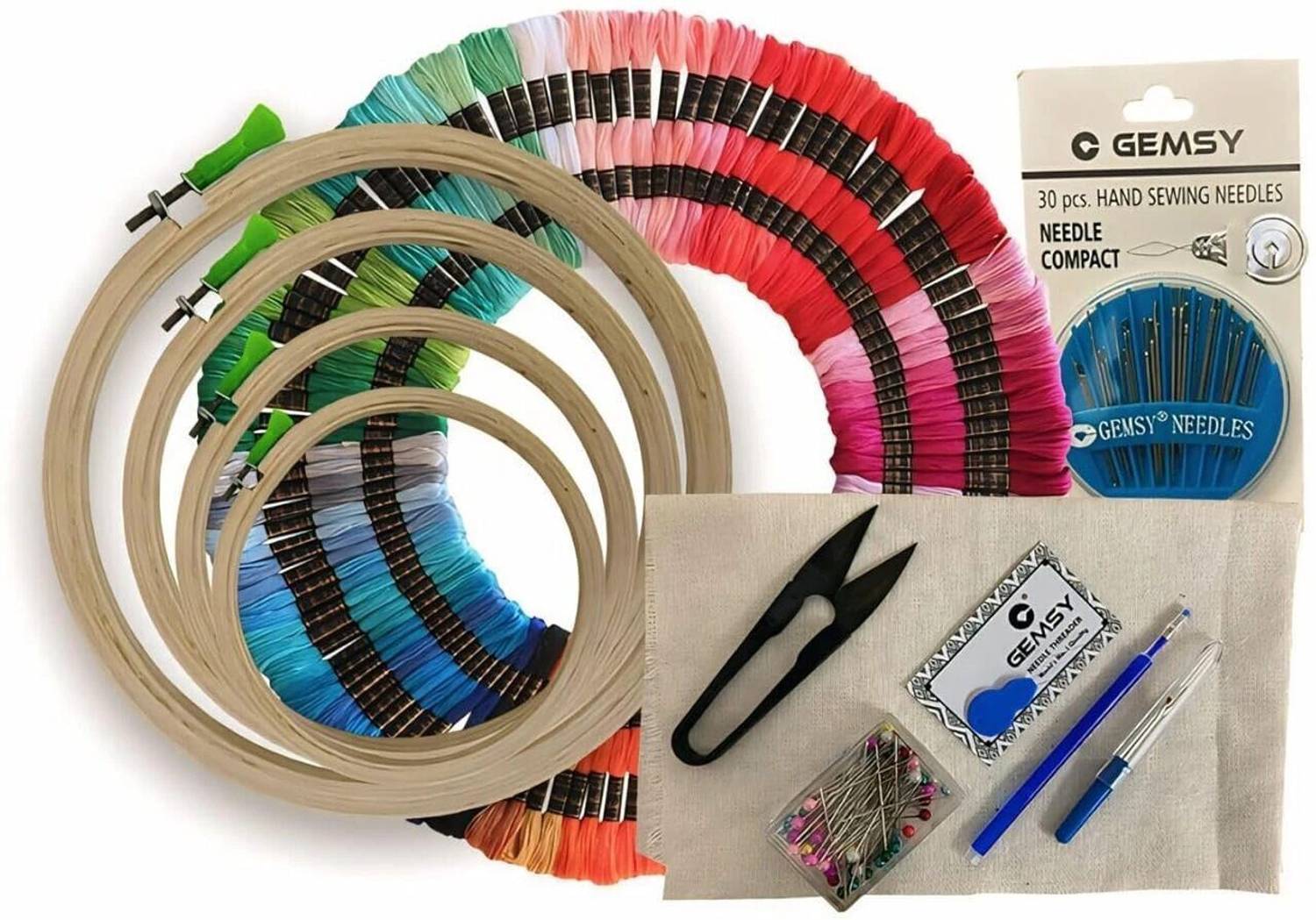 Gemsy Embroidery Kit for Beginners Pack of 108 - Image 1