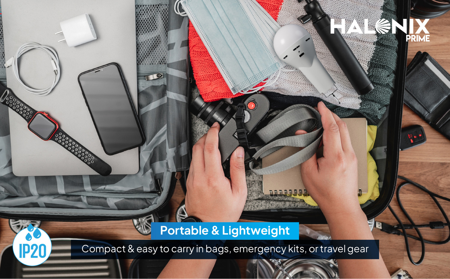 Image of HALONIX 5W Portable LED Torch + Bulb Emergency Hanging Lantern 4 hrs Torch Emergency Light