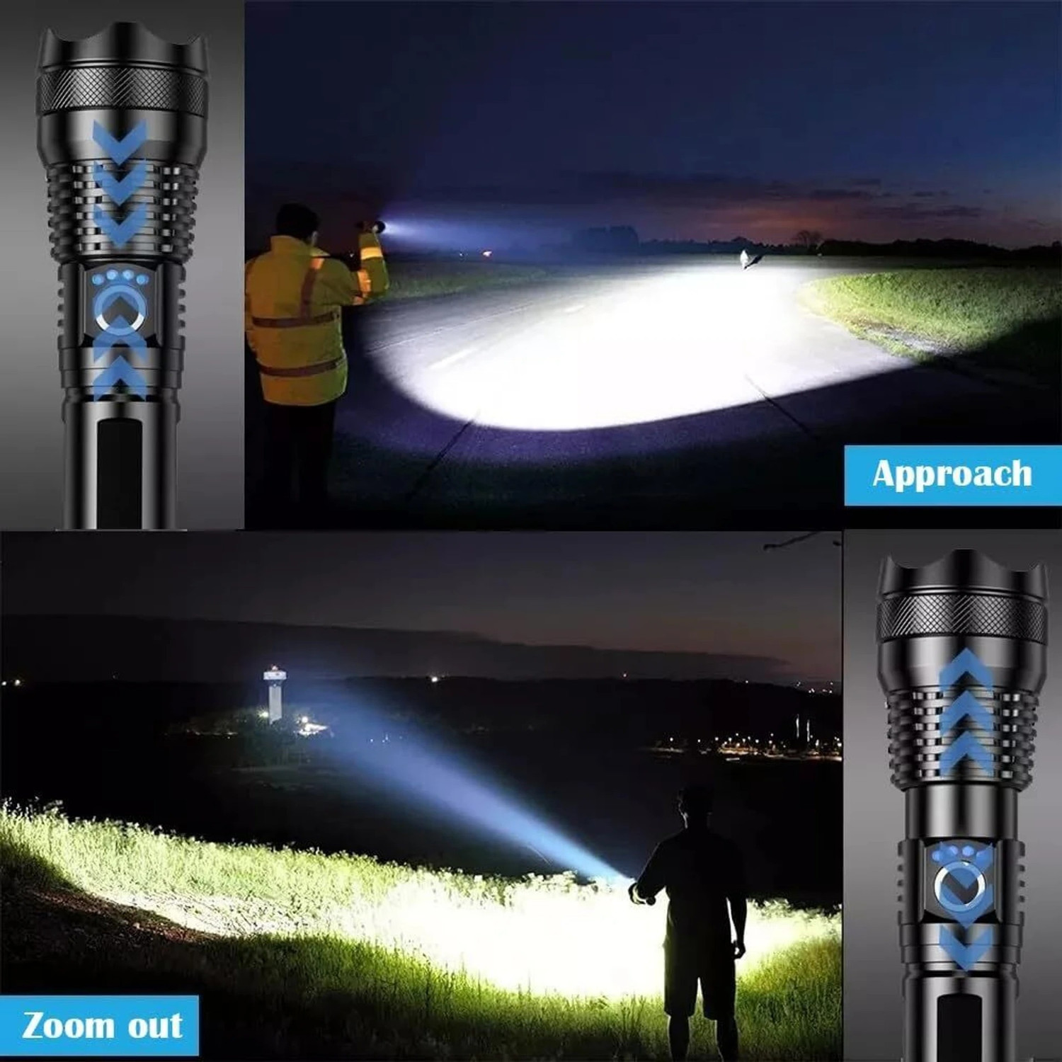 Image of CRENTILA 1km Long Range with 3 Light Modes, Adjustable Portable Powerful Torchlight Torch