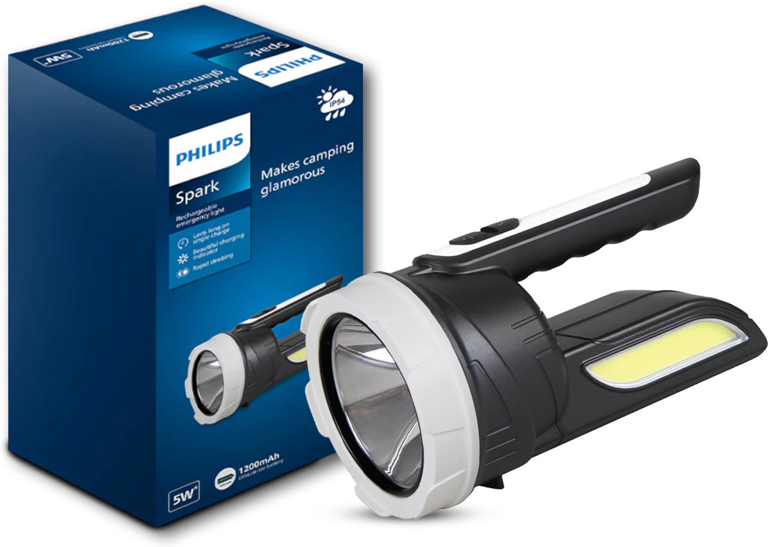 Image of PHILIPS SPARK 5W Rechargeable LED Lantern with backup upto 5.5 hrs Torch Emergency Light