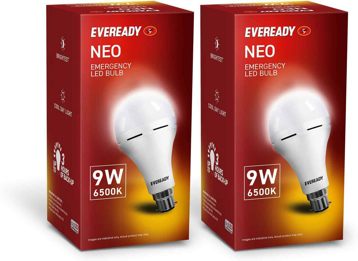 EVEREADY 9W Rechargeable Bulb, Ideal for Powercuts, Energy Efficient 4 hrs Bulb Emergency Light